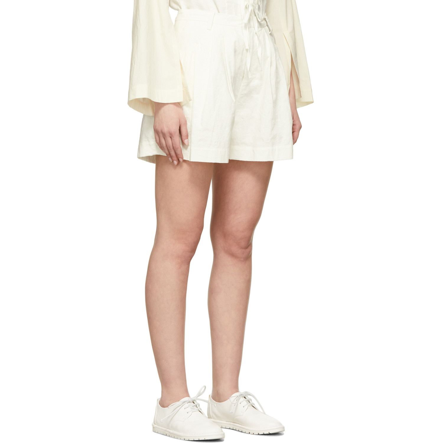  Renli Su Off-white Embroidered Shorts 