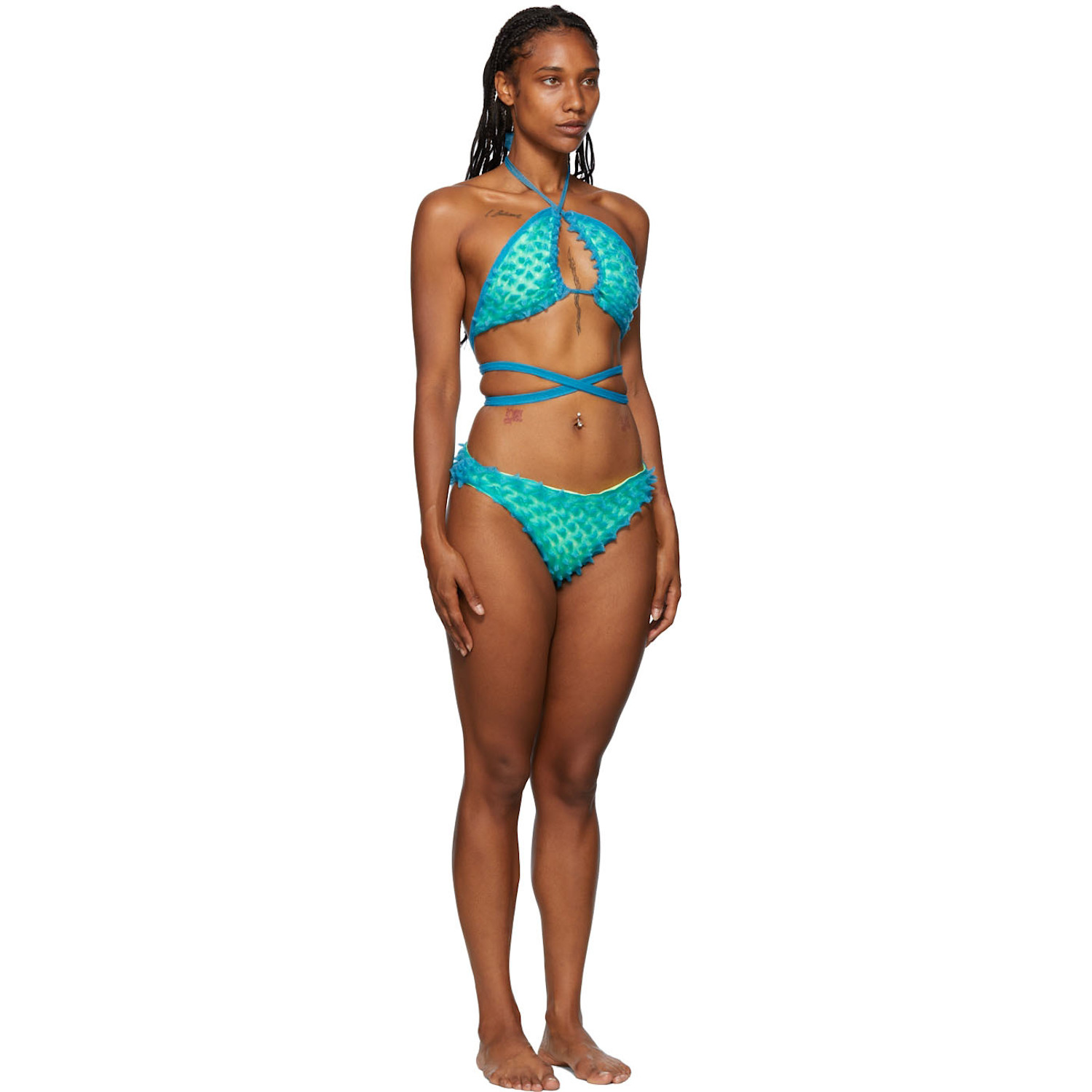  Chet Lo Ssense Exclusive Blue & Green Whale-tail Bikini Bottom 