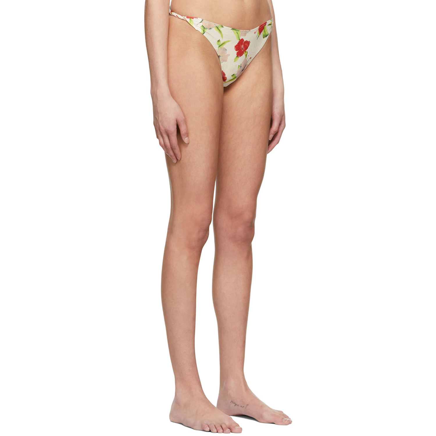  Ganni Off-white Twisted Bikini Bottoms 