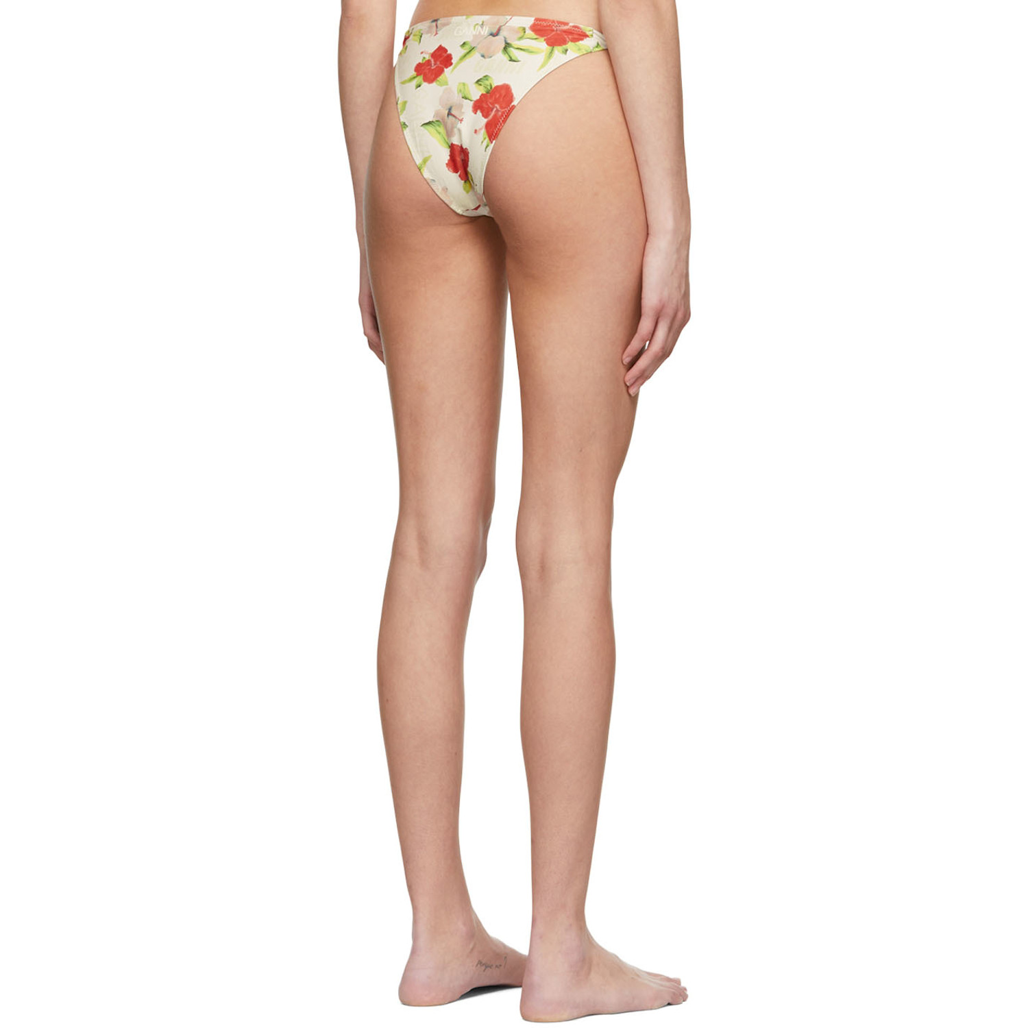  Ganni Off-white Twisted Bikini Bottoms 