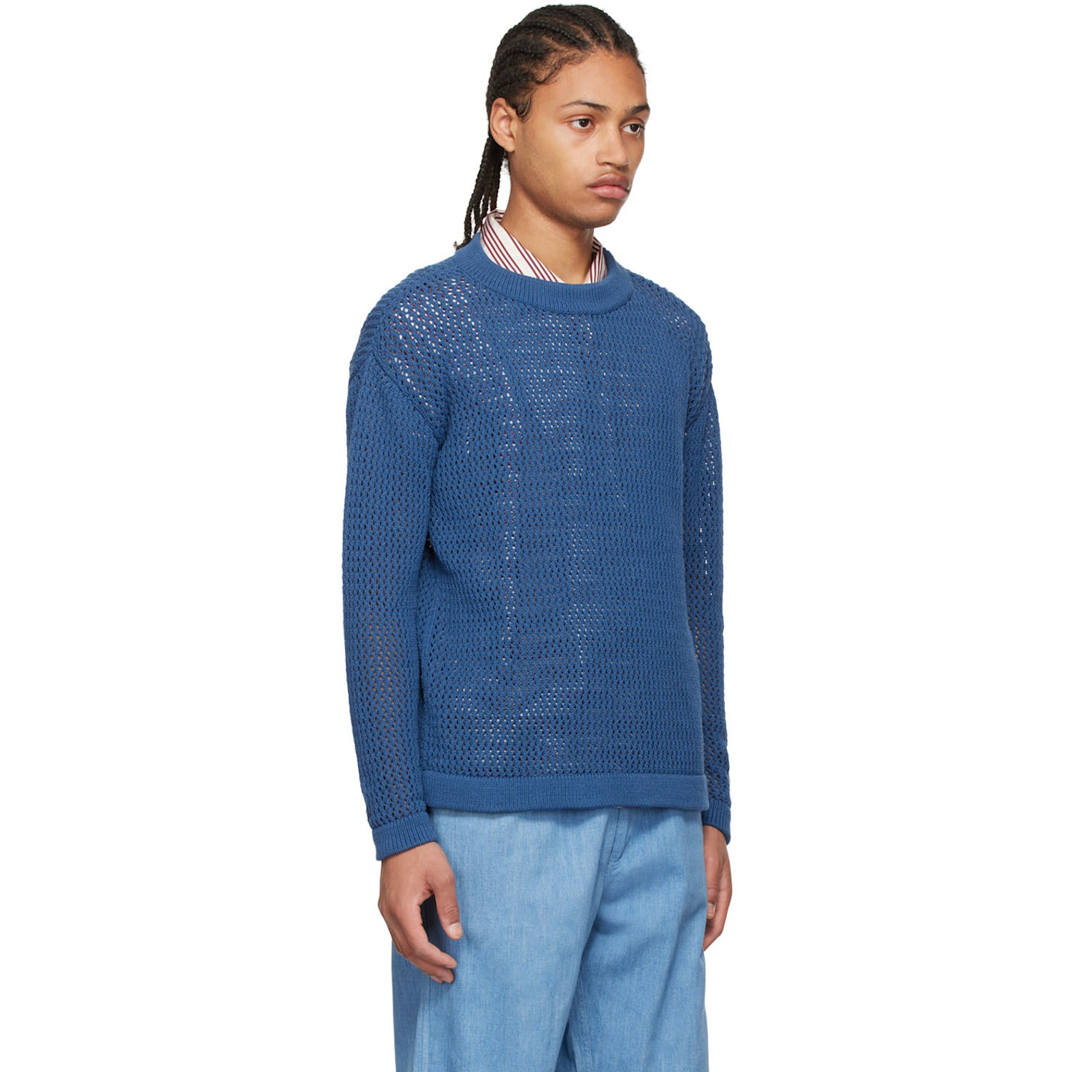  Situationist Ssense Exclusive Blue Cotton Sweater 
