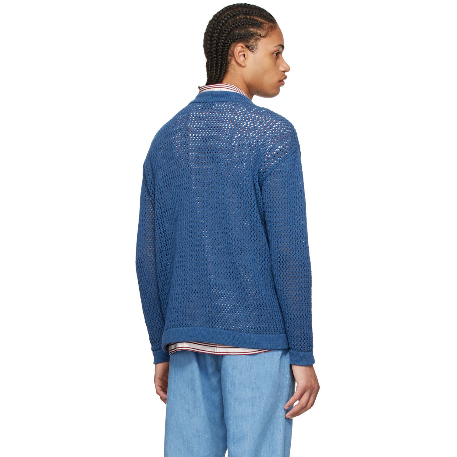  Situationist Ssense Exclusive Blue Cotton Sweater 