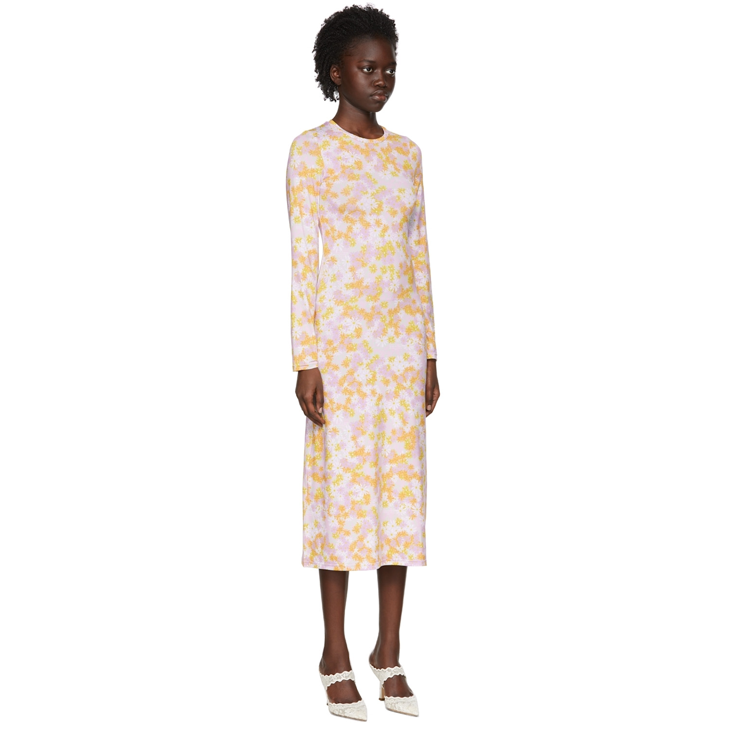  Rokh Pink Polyester Mid-length Dress 