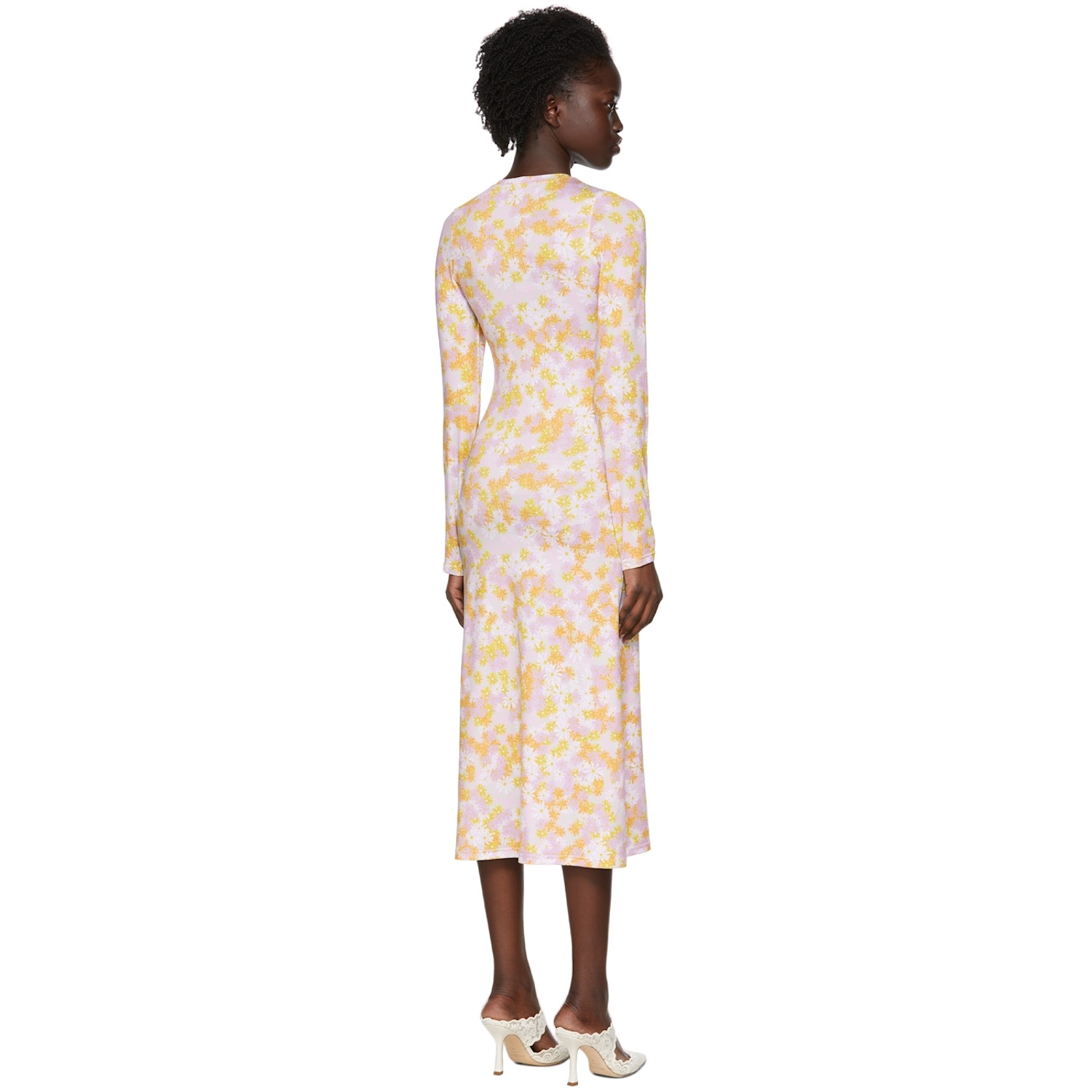  Rokh Pink Polyester Mid-length Dress 