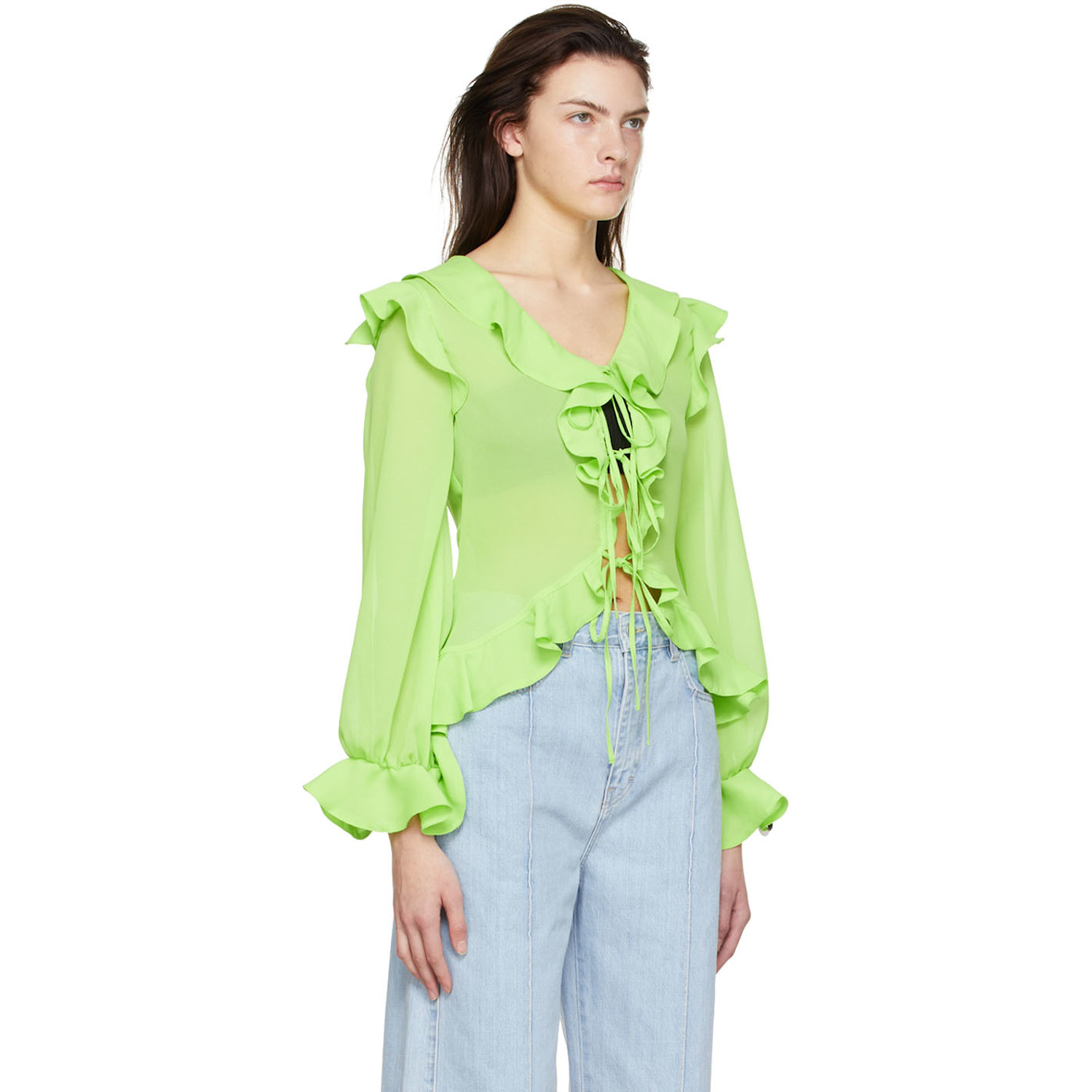  Rokh Green Polyester Blouse 