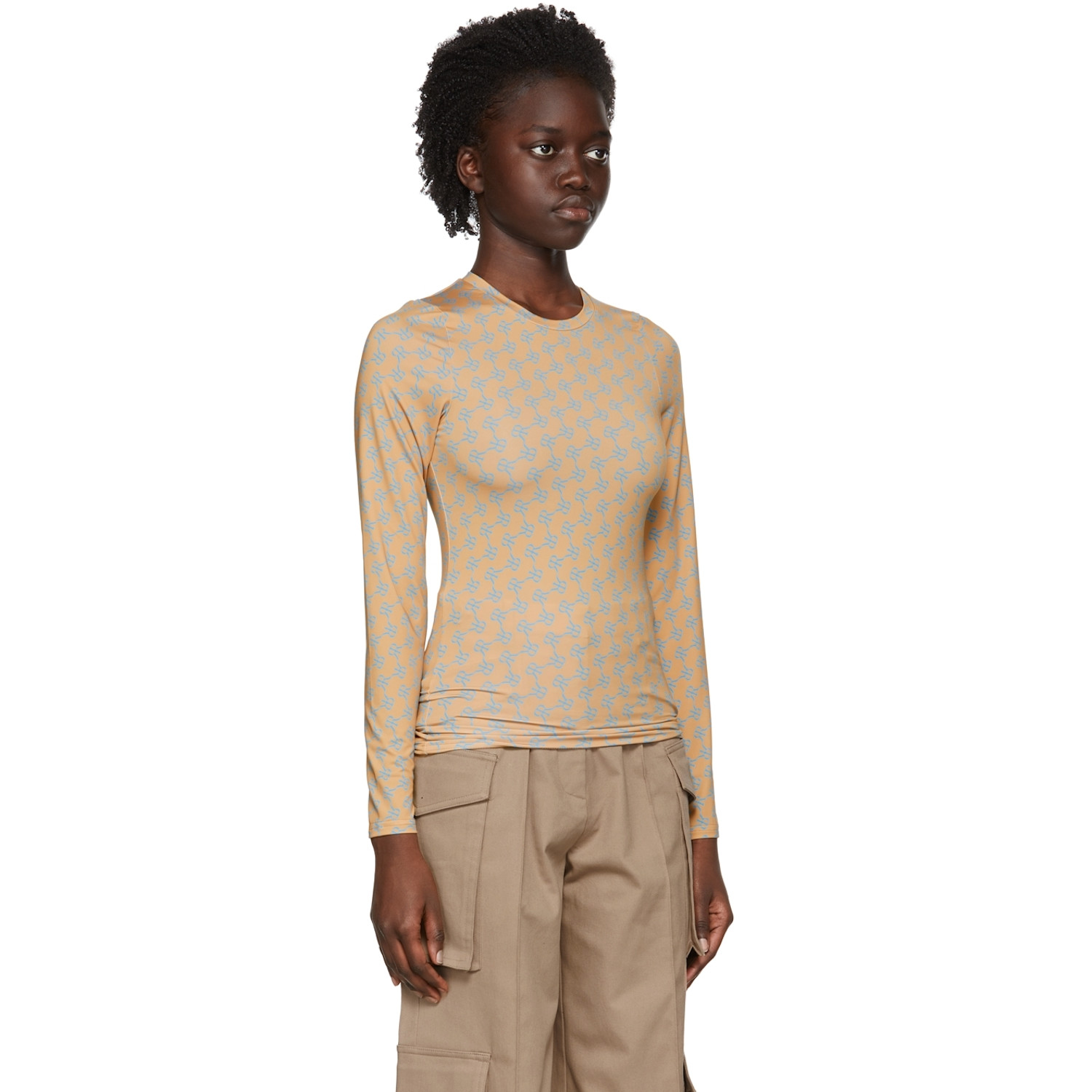  Rokh Brown Polyester T-shirt 