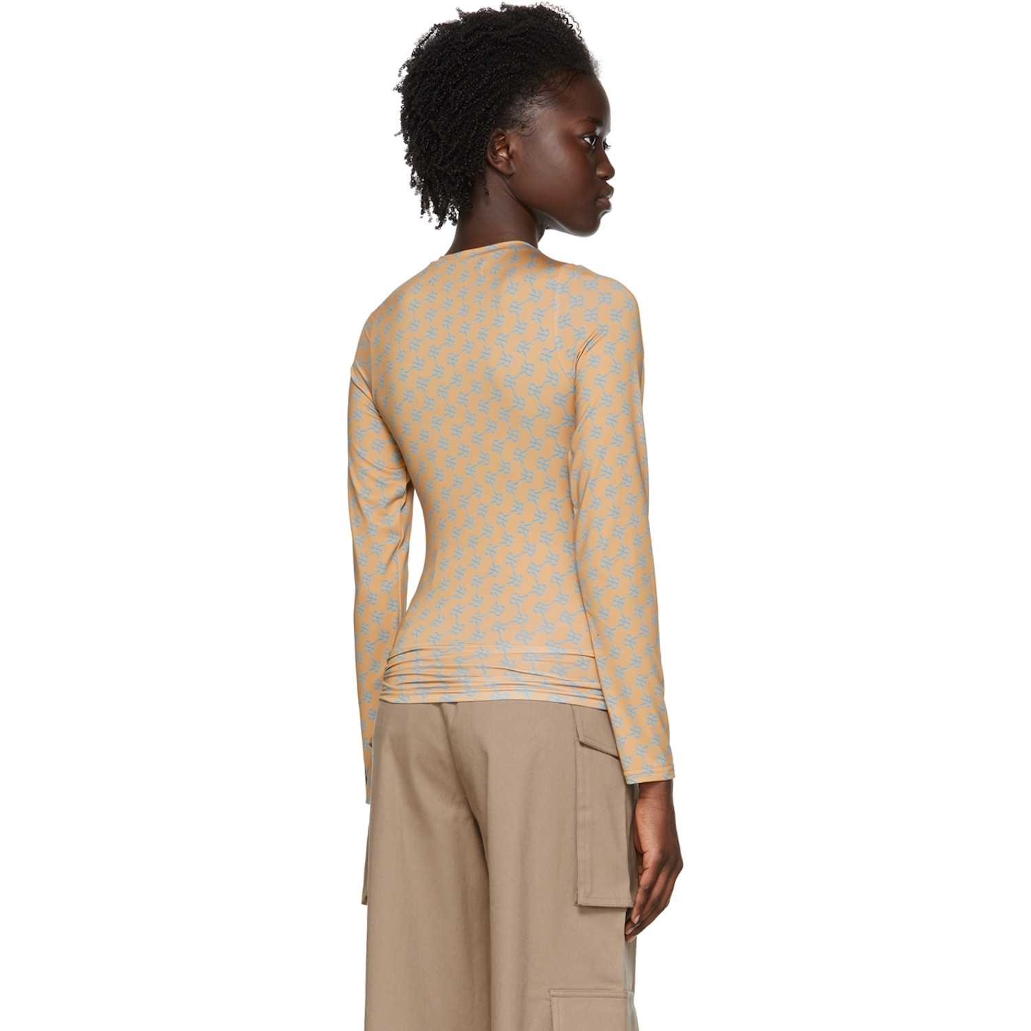  Rokh Brown Polyester T-shirt 