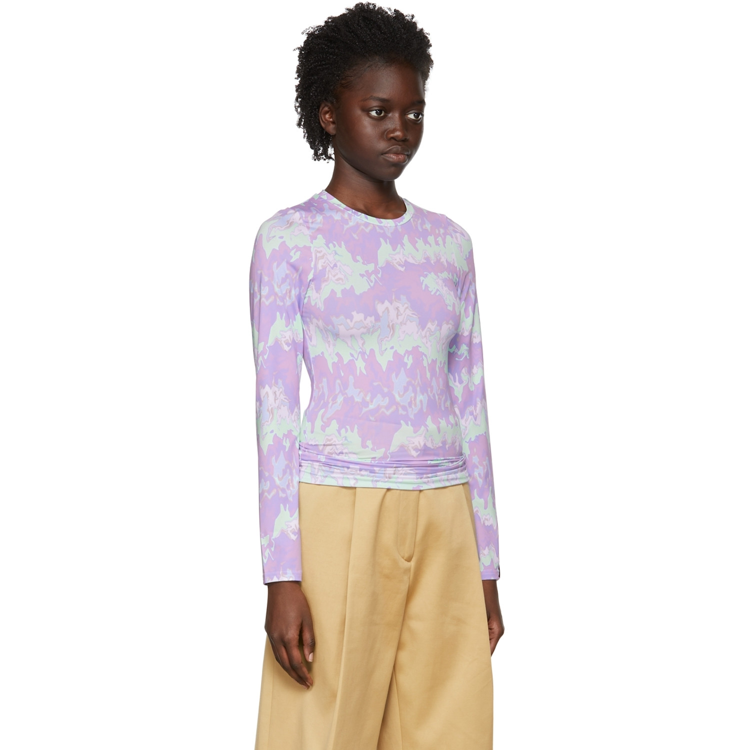  Rokh Purple Polyester T-shirt 