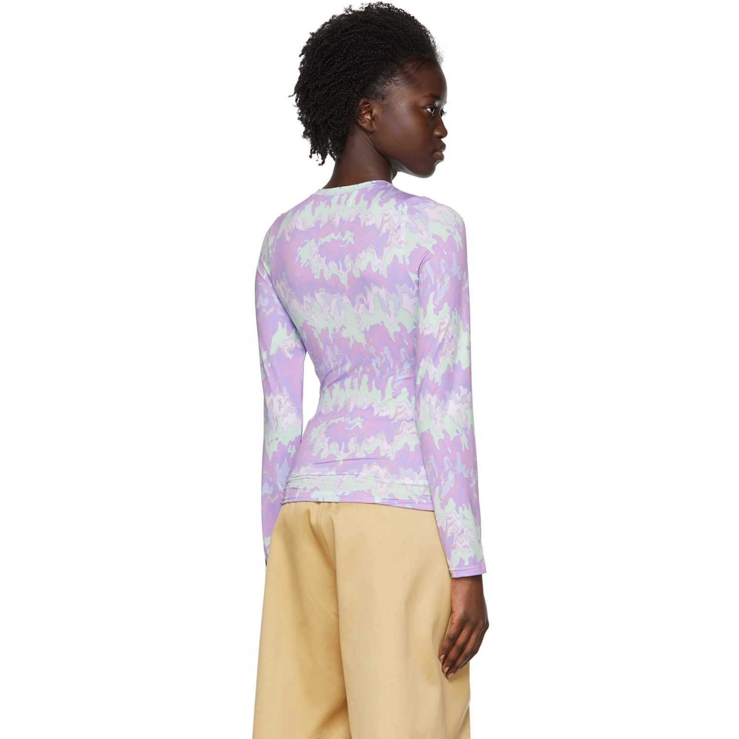  Rokh Purple Polyester T-shirt 