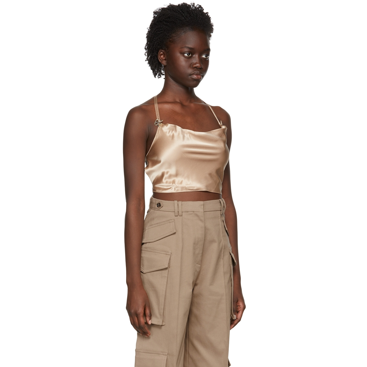  Rokh Brown Silk Tank Top 