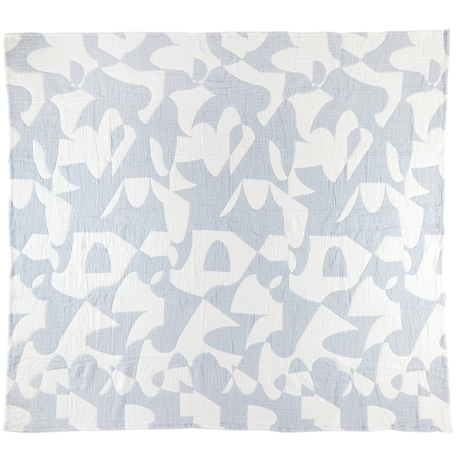  Dusen Dusen Blue & White Hepta Bed Set, Full/queen 