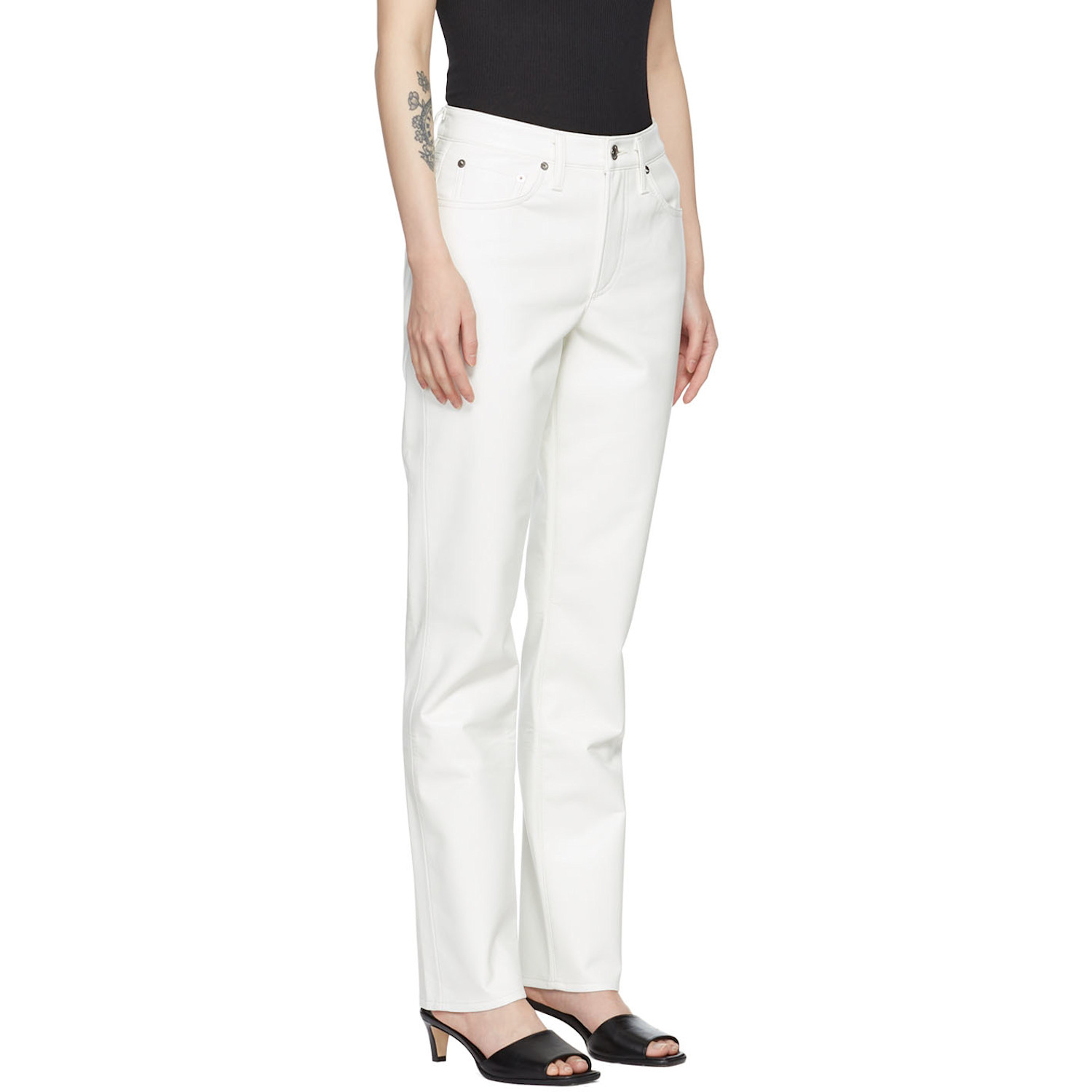  Agolde White Lyle Recycled Leather Pants 