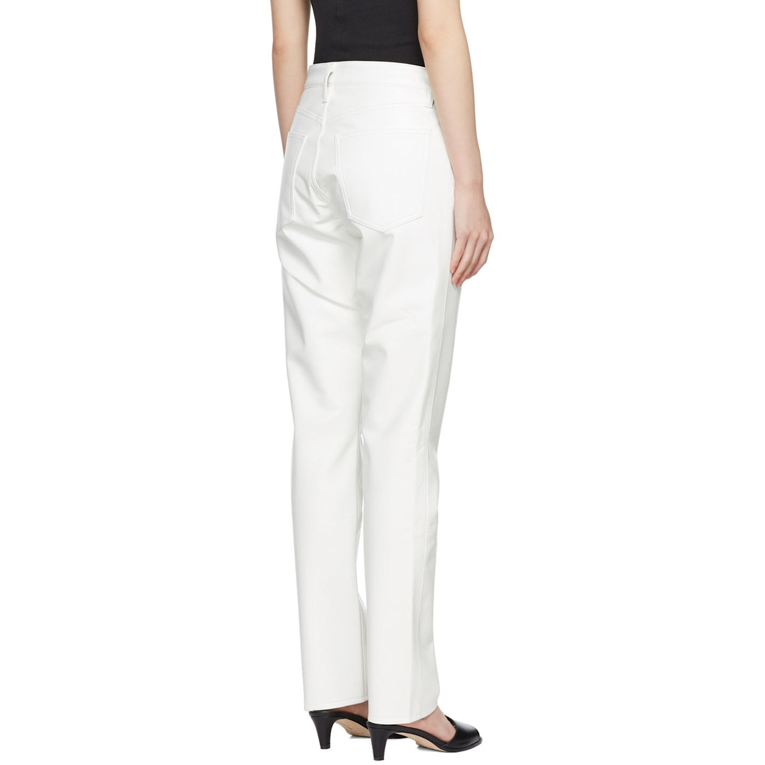 Agolde White Lyle Recycled Leather Pants 
