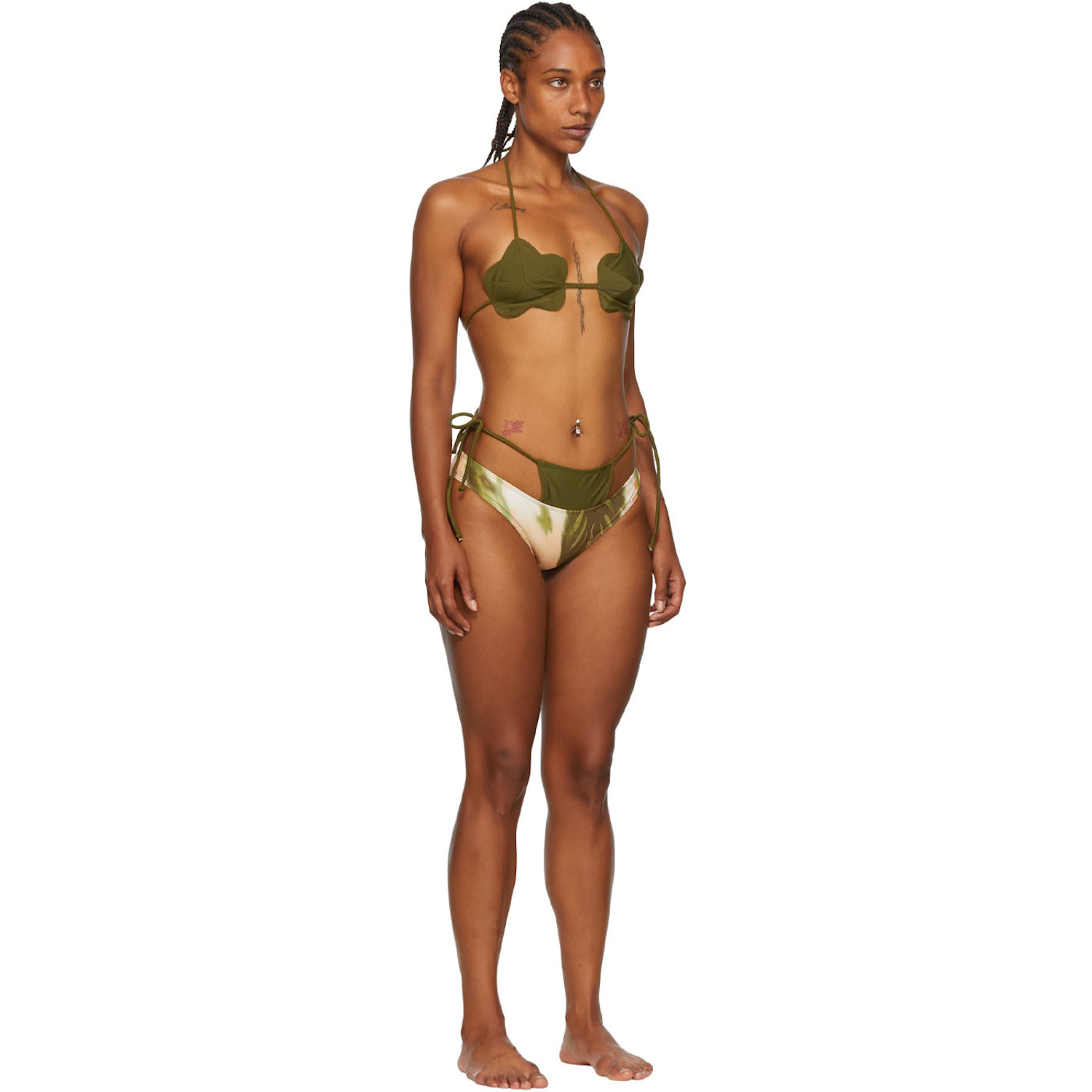  Collina Strada Ssense Exclusive Khaki Recycled Nylon Bikini 