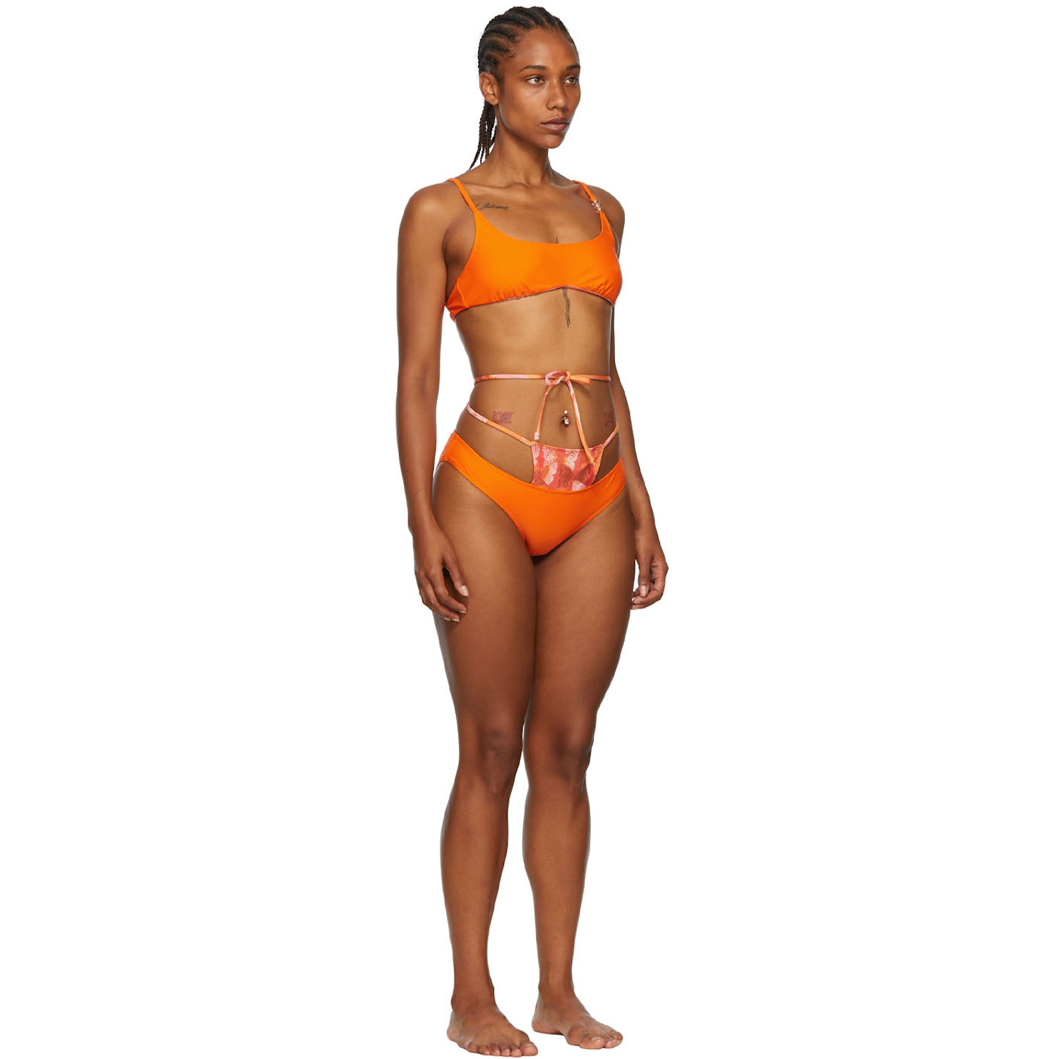  Collina Strada Ssense Exclusive Orange Recycled Nylon Bikini 
