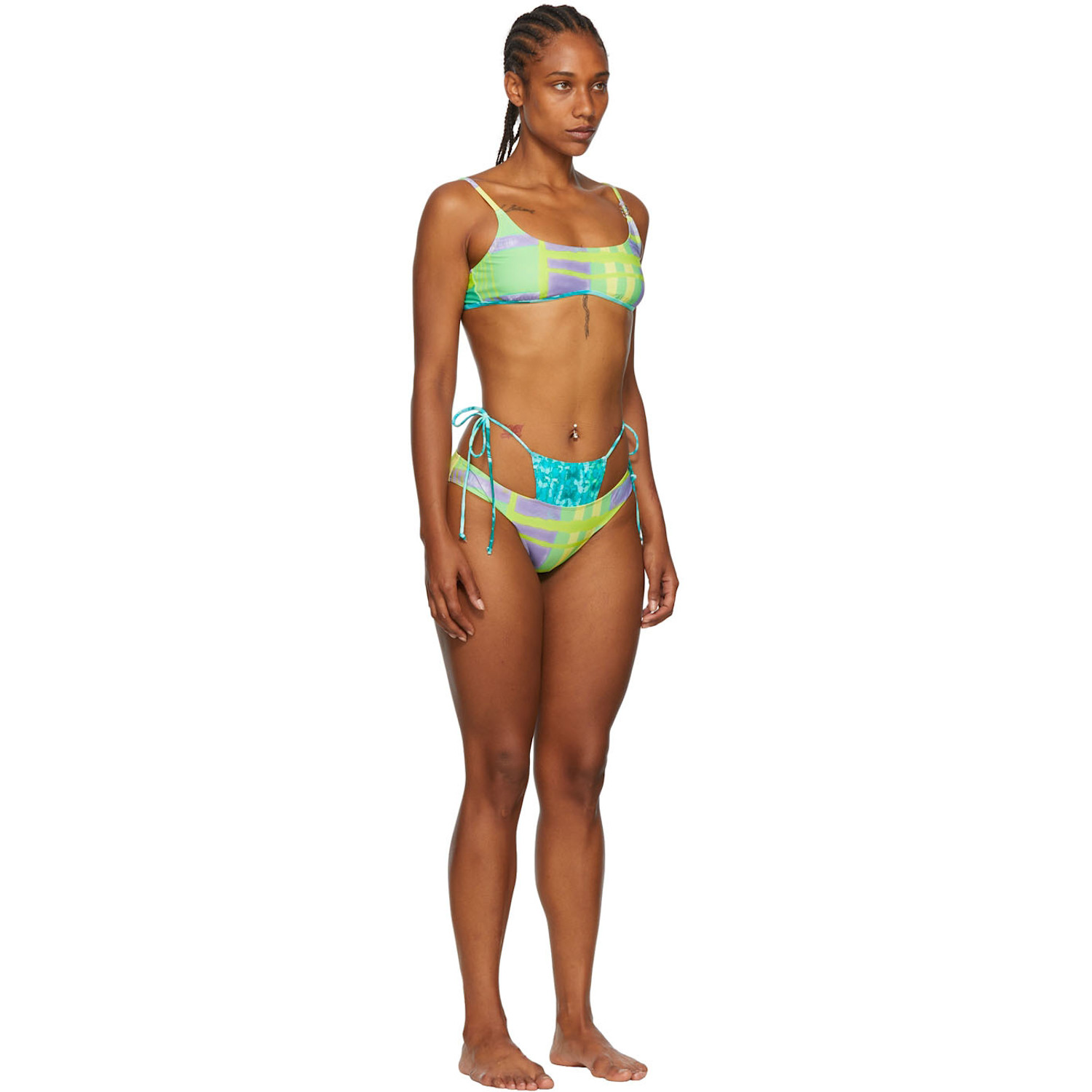  Collina Strada Ssense Exclusive Green Recycled Nylon Bikini 