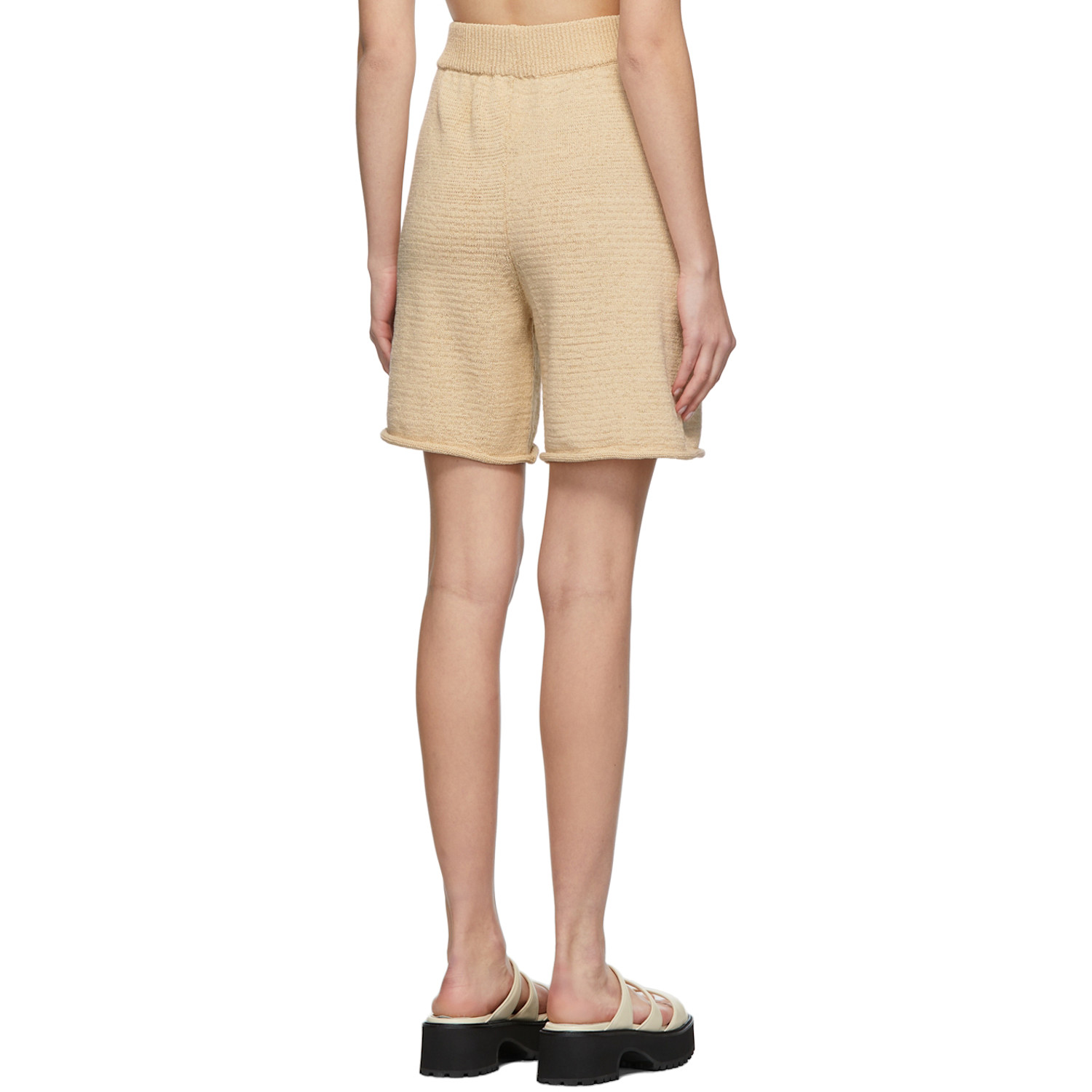  Missing You Already Beige Tape Yarn Half Pant Shorts 