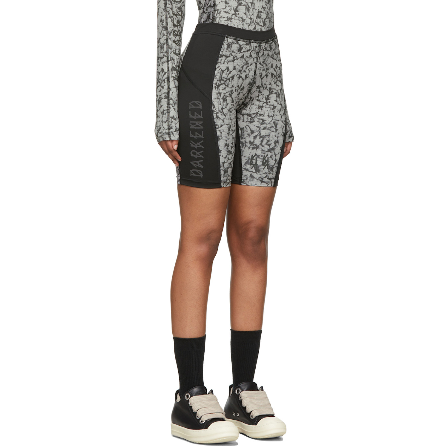  44 Label Group Black & Grey Teeth Cycling Shorts 