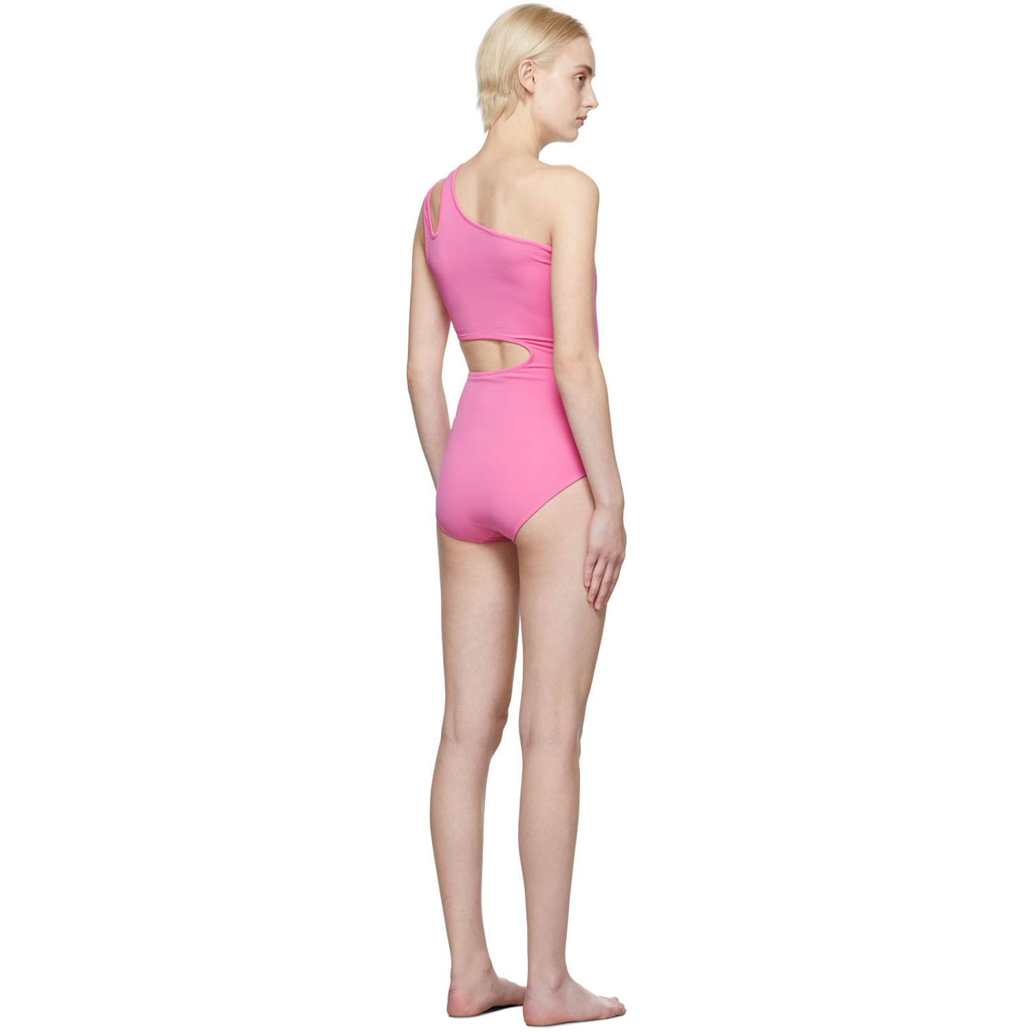  Pushbutton Ssense Exclusive Pink Cut-out Bodysuit 