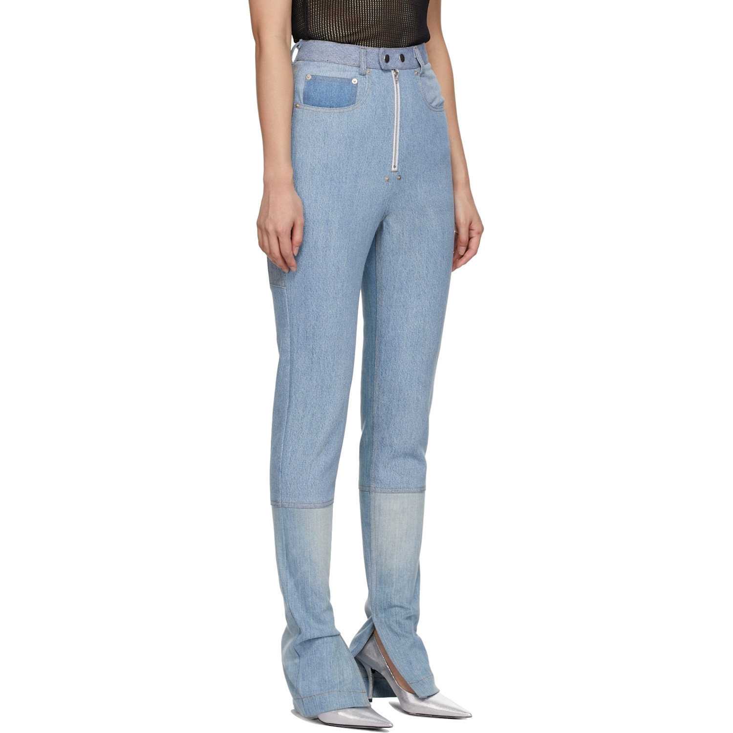  Bonbom Blue Slit Bottom Jeans 