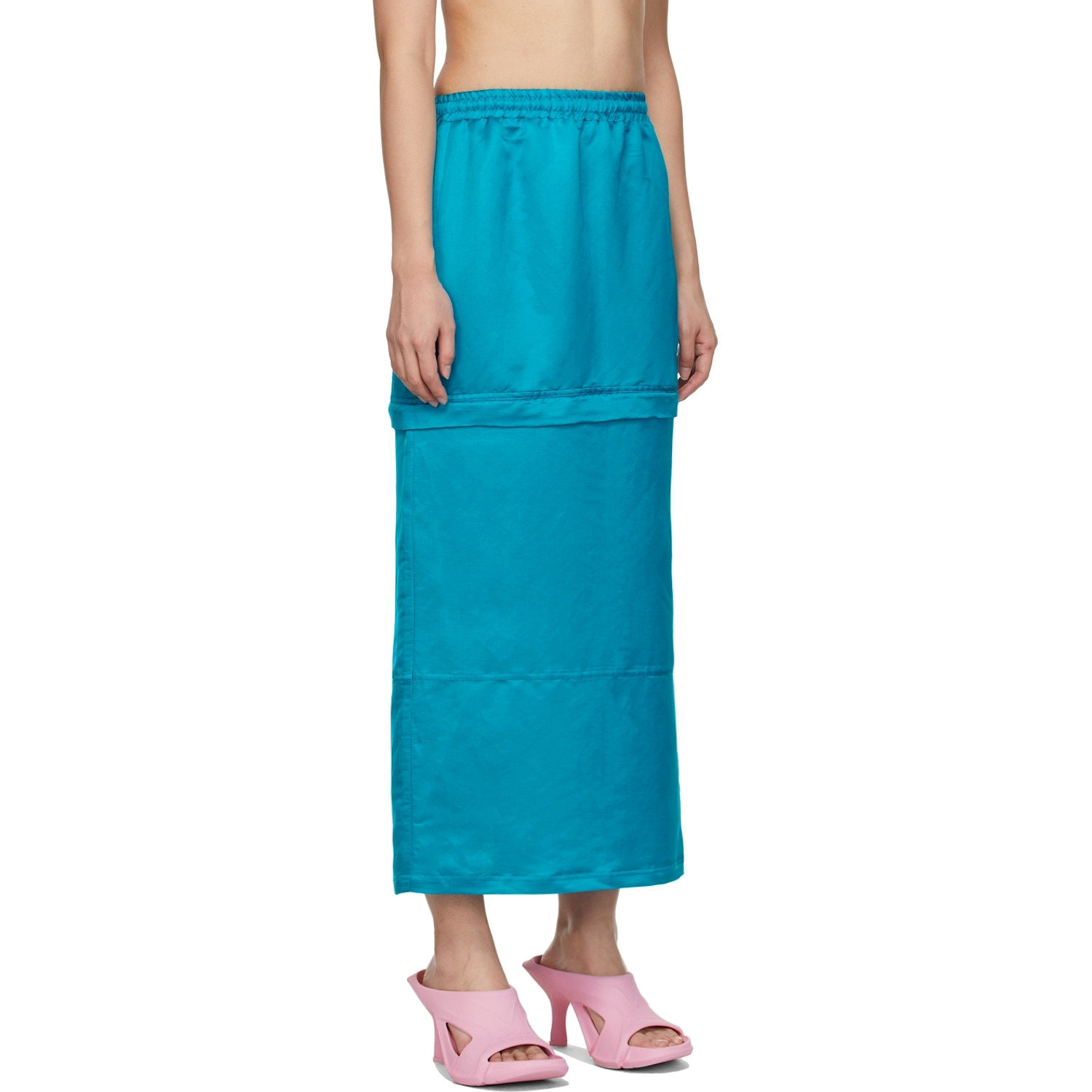  Bonbom Blue Two-way Zip Skirt 