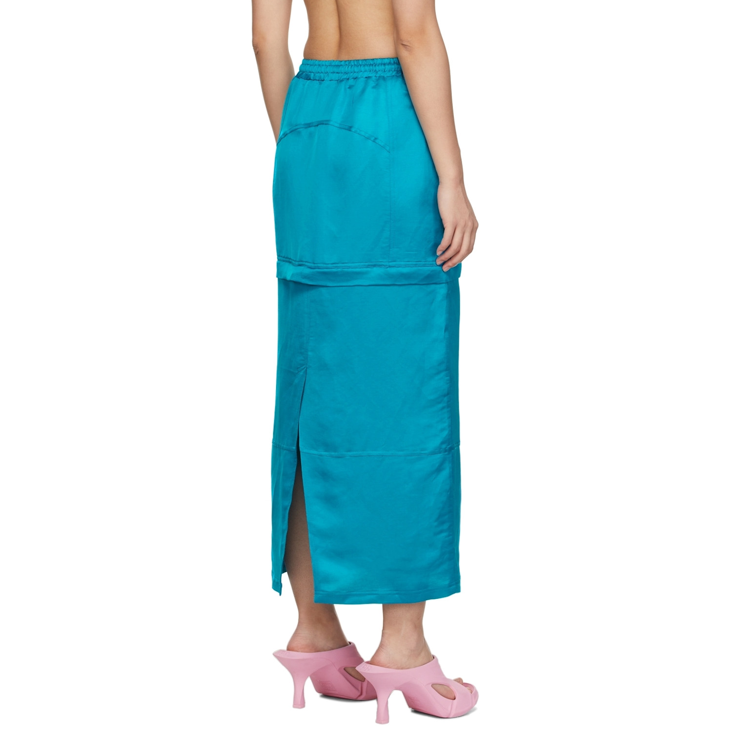  Bonbom Blue Two-way Zip Skirt 
