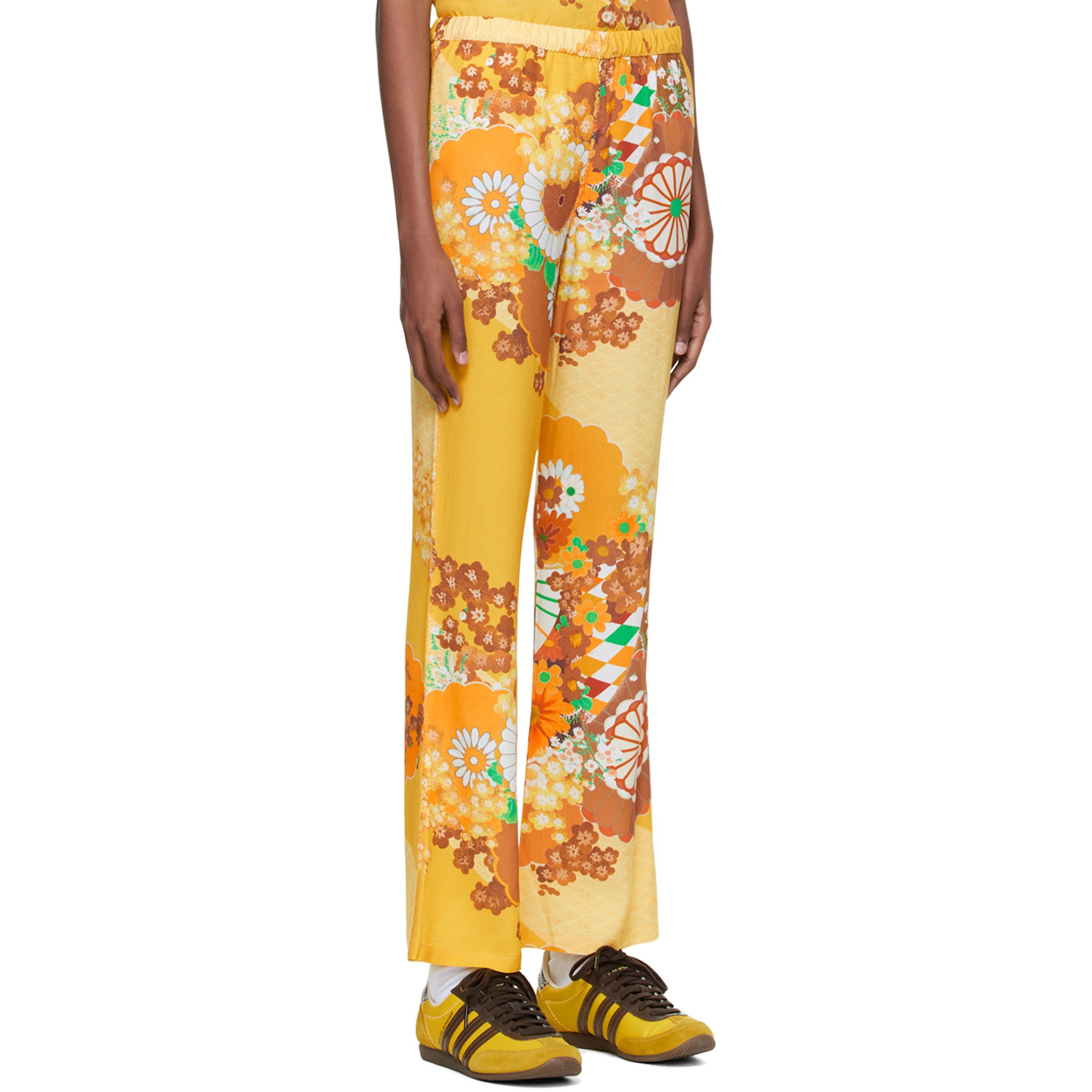 Erl Yellow Viscose Lounge Pants 