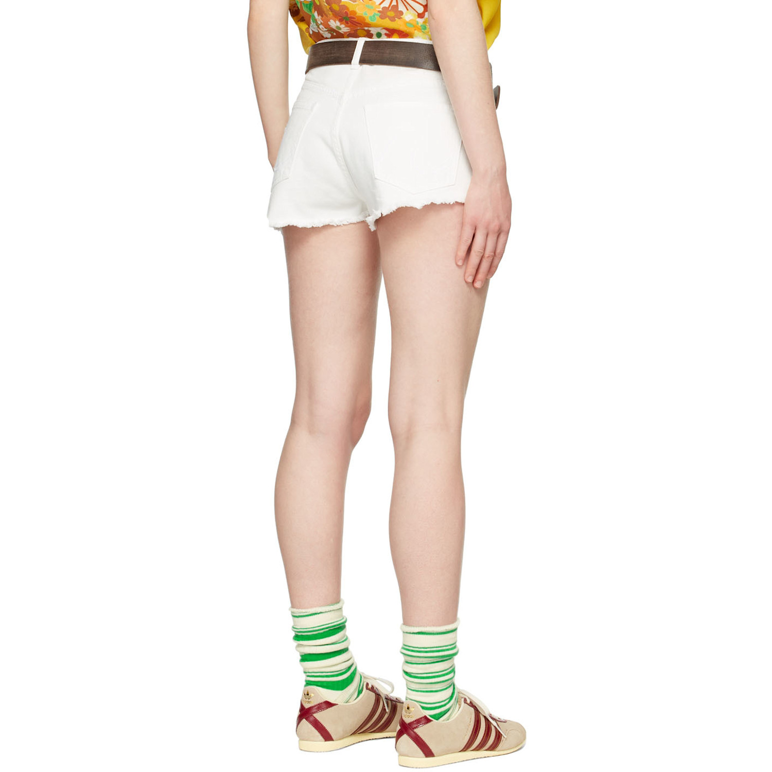  Erl White Denim Shorts 