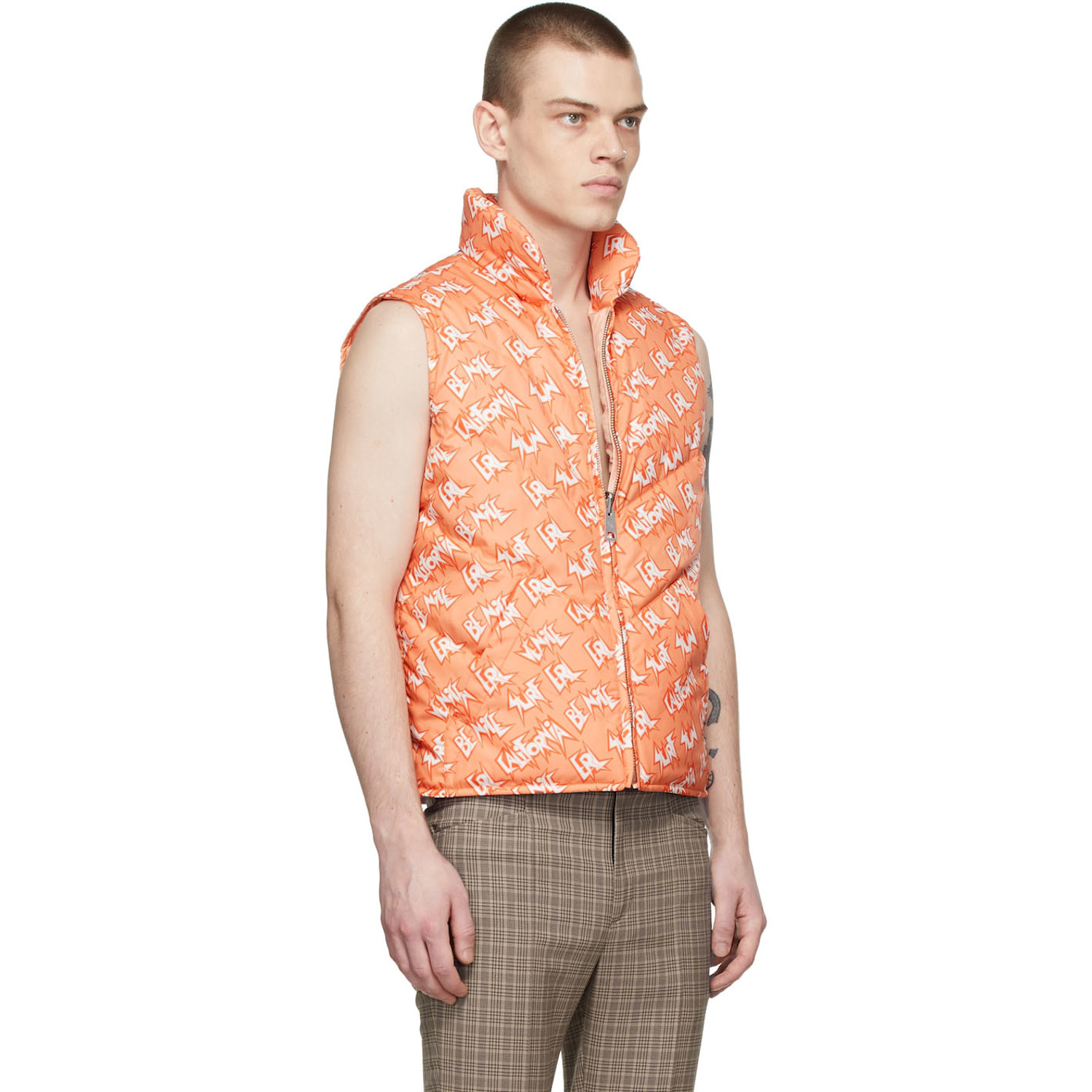  Erl Orange Polyester Down Vest 