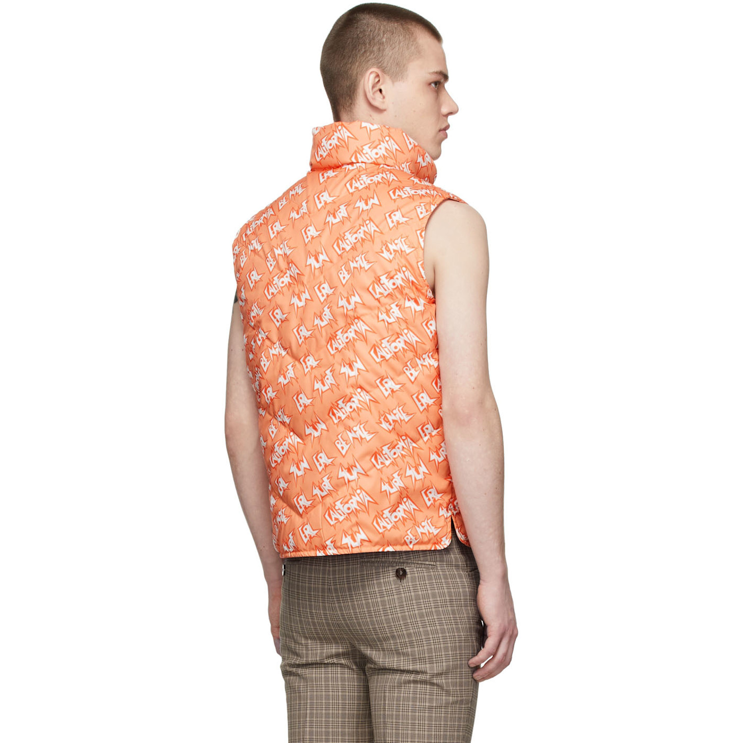  Erl Orange Polyester Down Vest 