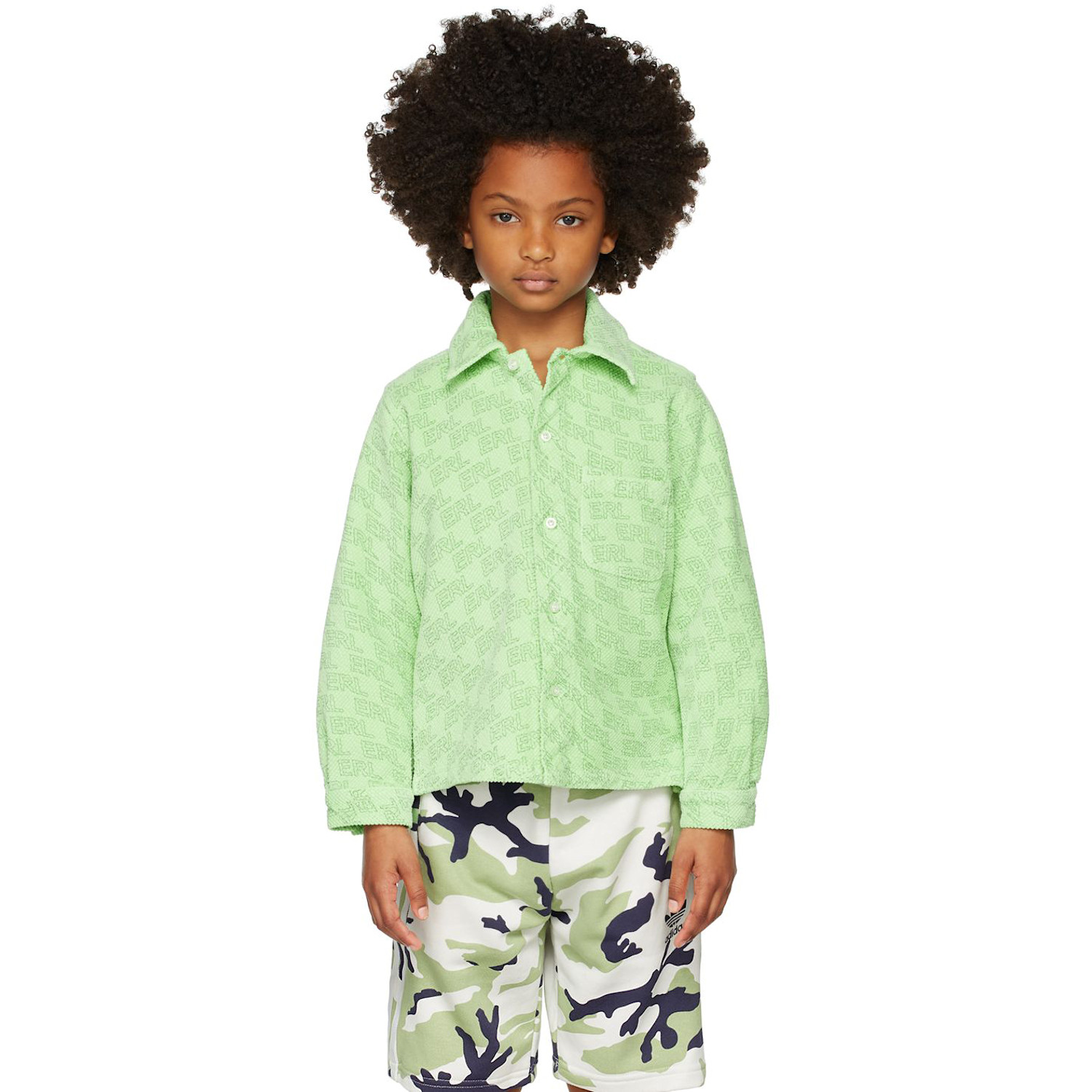  Erl Kids Green Logo Shirt 