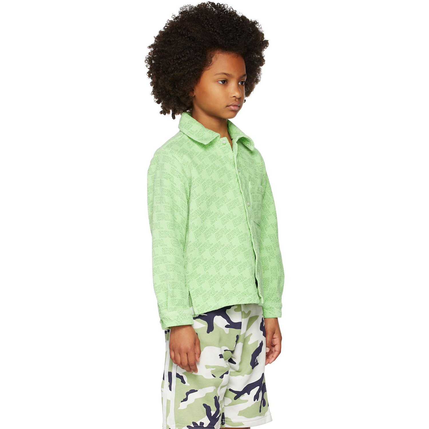  Erl Kids Green Logo Shirt 
