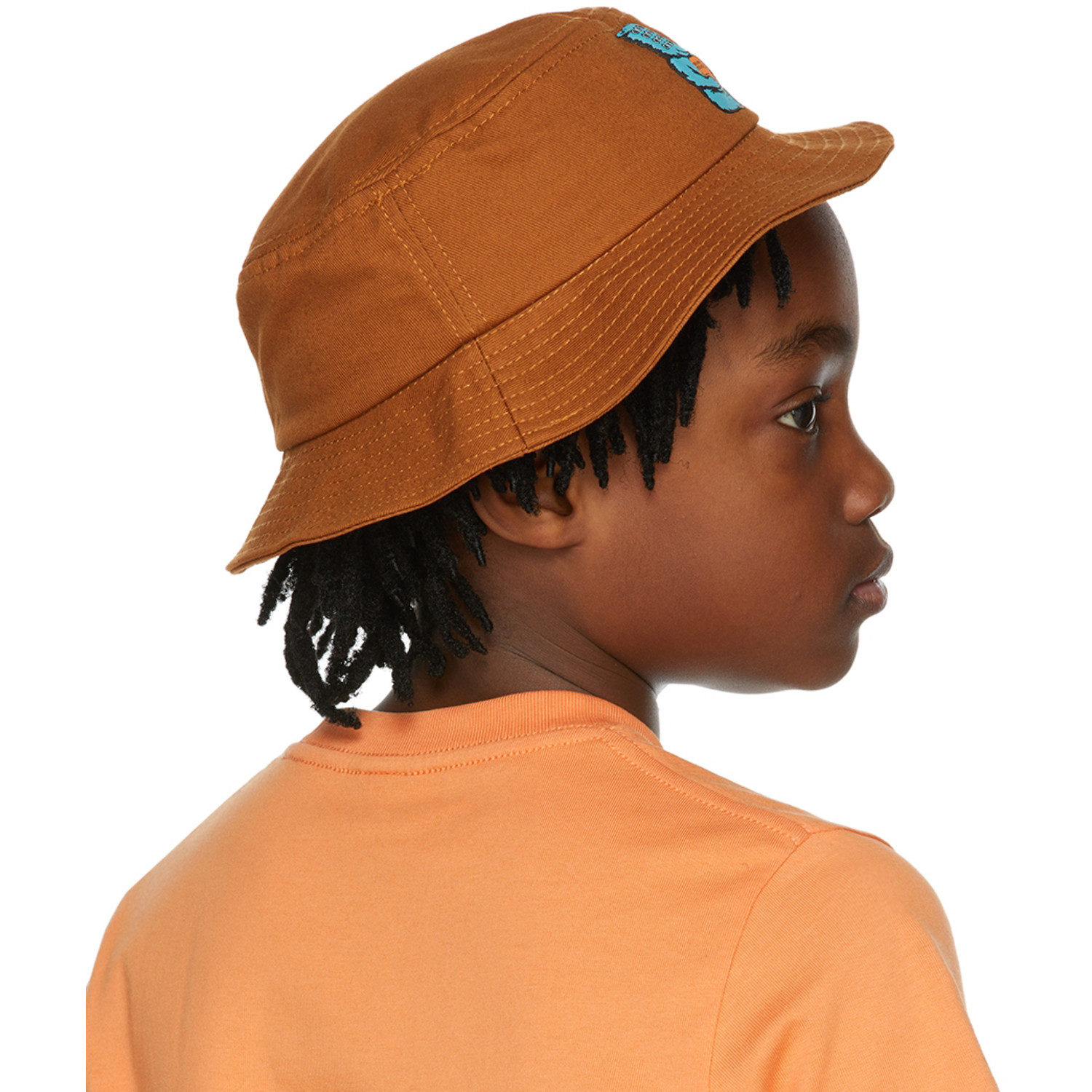  Brain Dead Ssense Exclusive Kids Orange Bear Brain Bucket Hat 