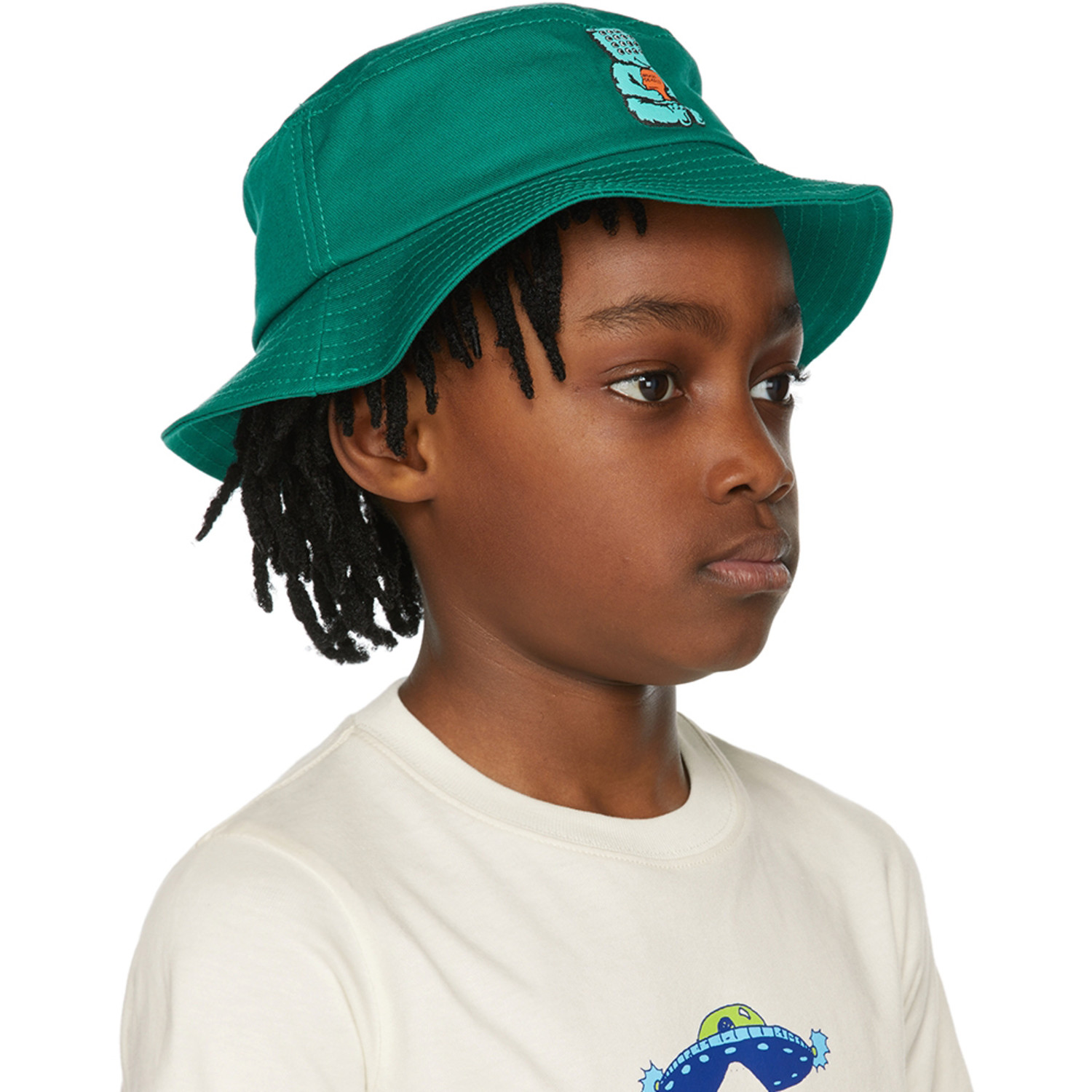  Brain Dead Ssense Exclusive Kids Green Bear Brain Bucket Hat 