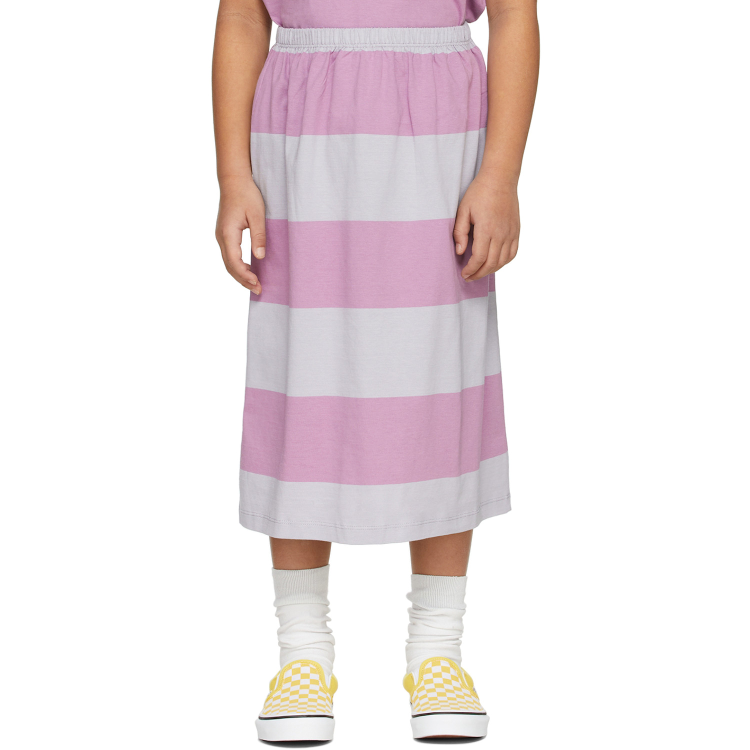  Main Story Kids Purple & Grey Stripe Midi Skirt 