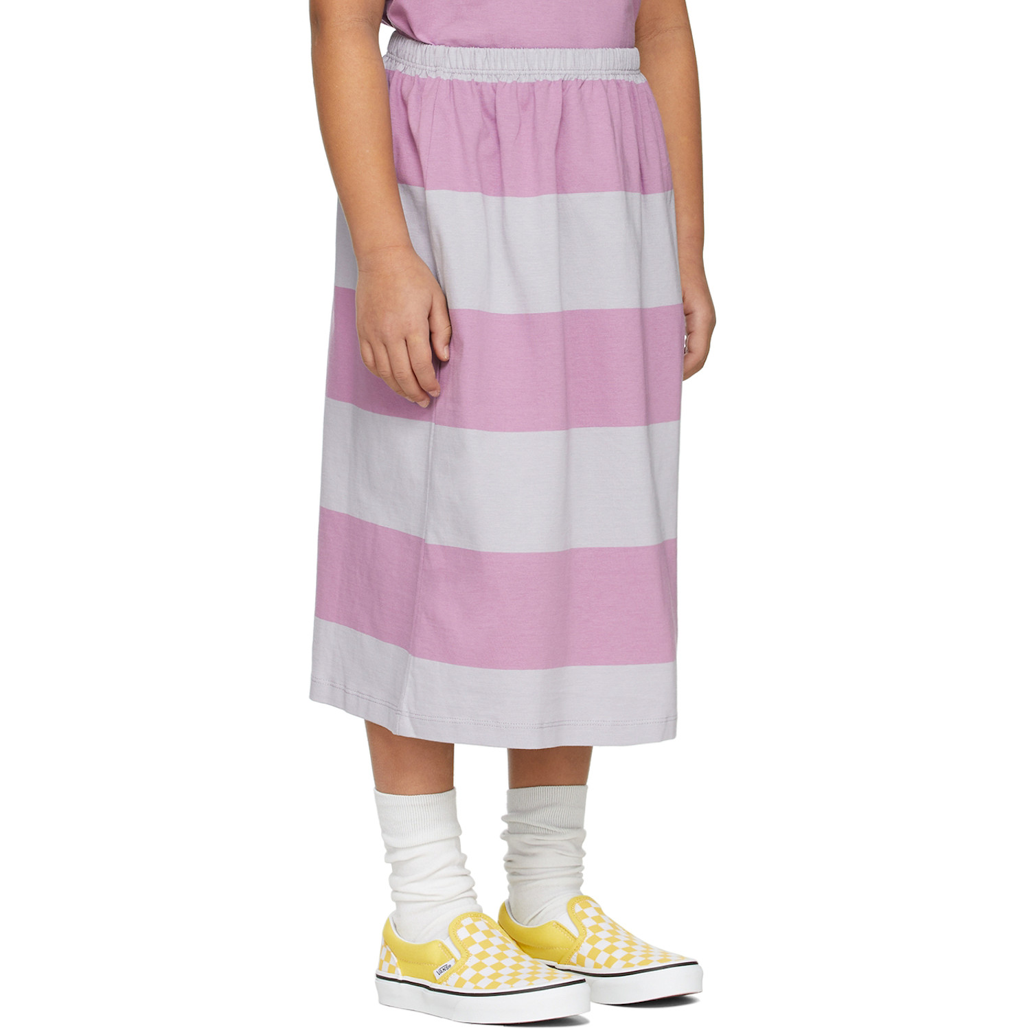  Main Story Kids Purple & Grey Stripe Midi Skirt 