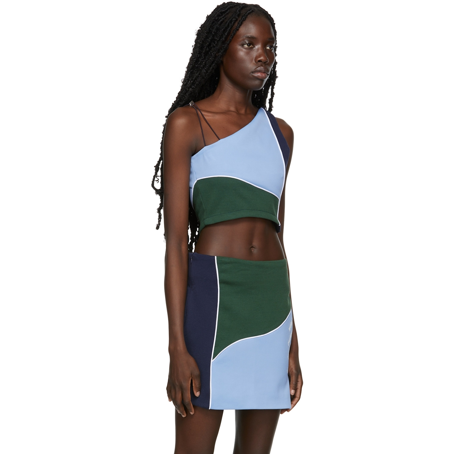  Ahluwalia Blue & Green Twice As Nice Tank Top 