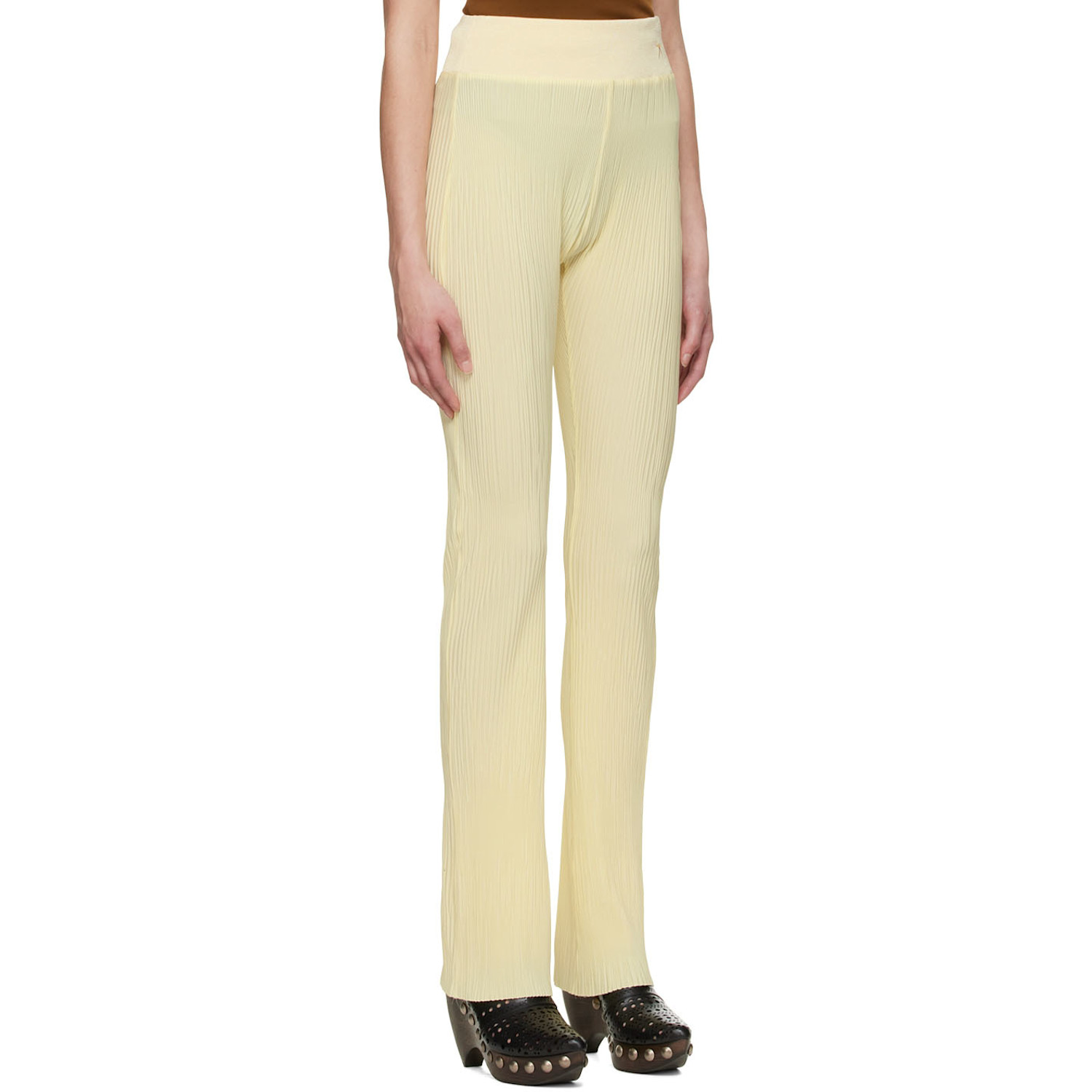  Atlein Yellow Polyester Trousers 