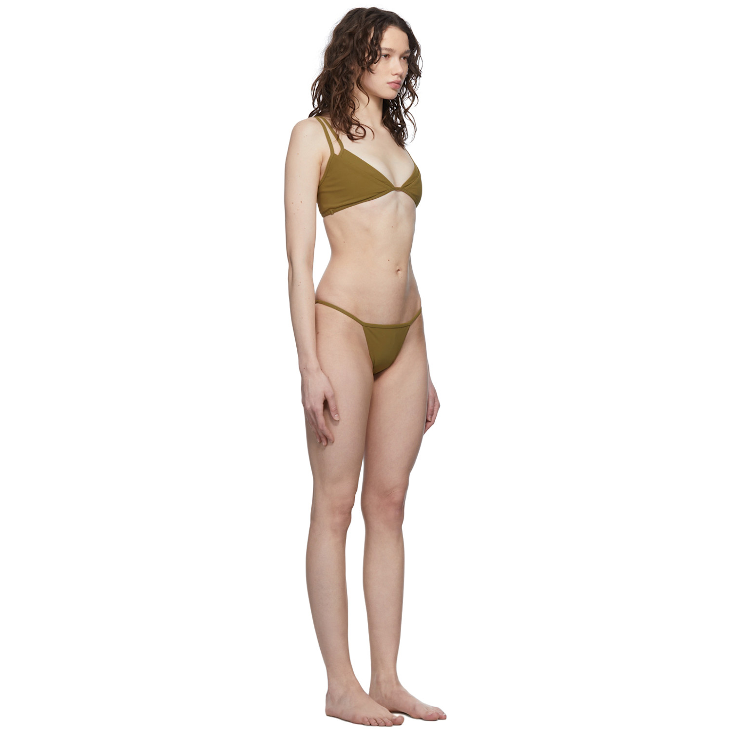  Christopher Esber Khaki Double Triangle Bikini 