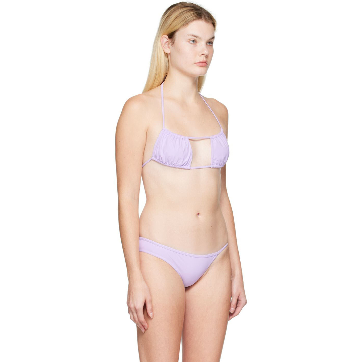  Christopher Esber Purple Asymmetric Bikini Bottoms 