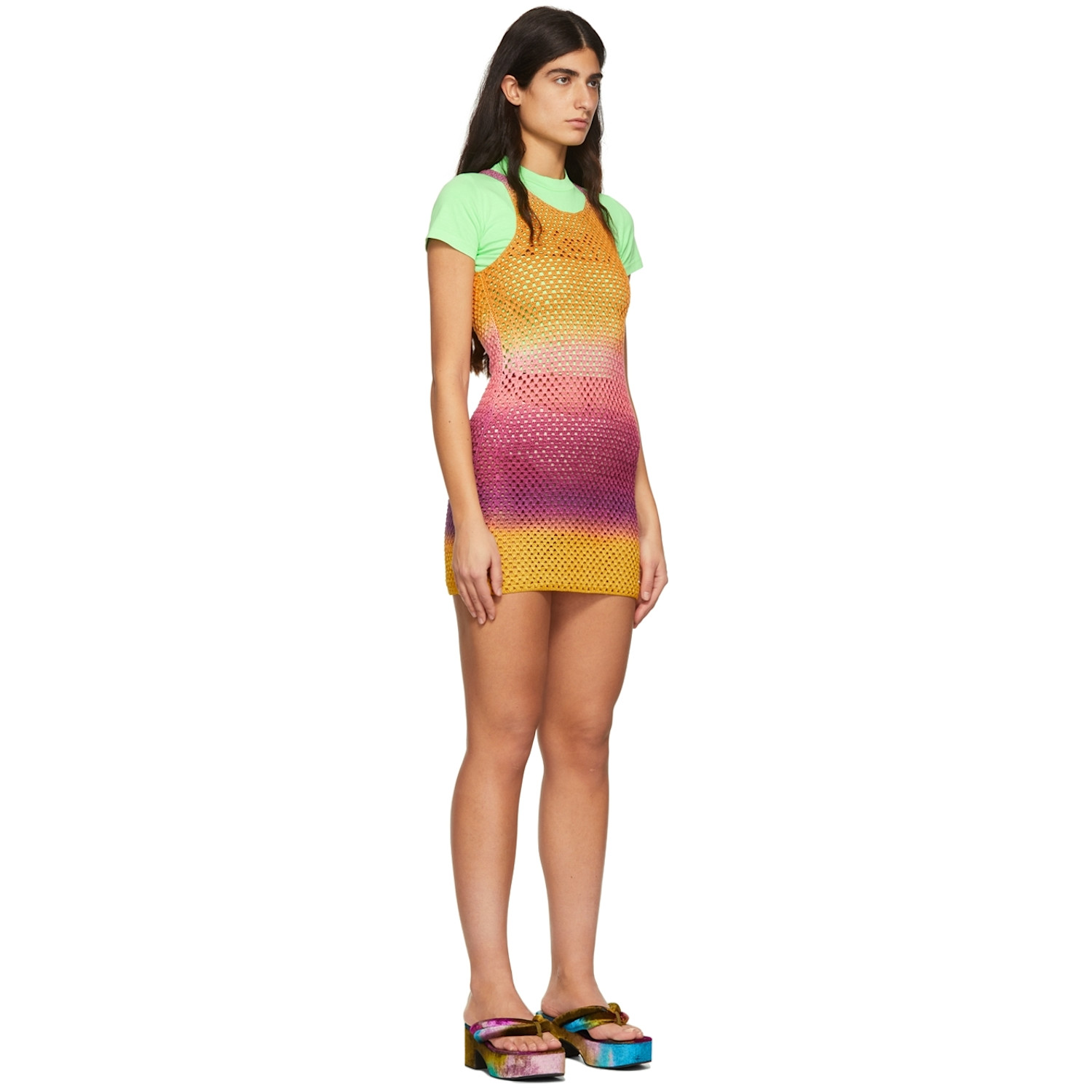  Agr Orange Cotton Mini Dress 