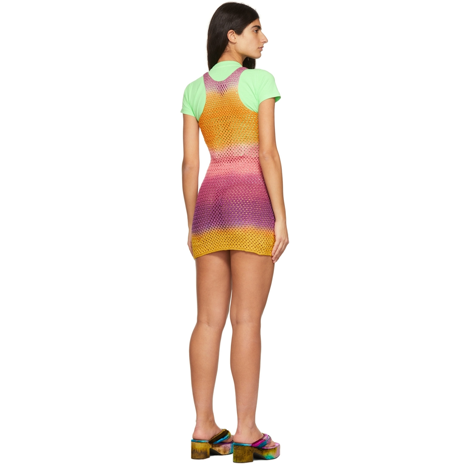  Agr Orange Cotton Mini Dress 