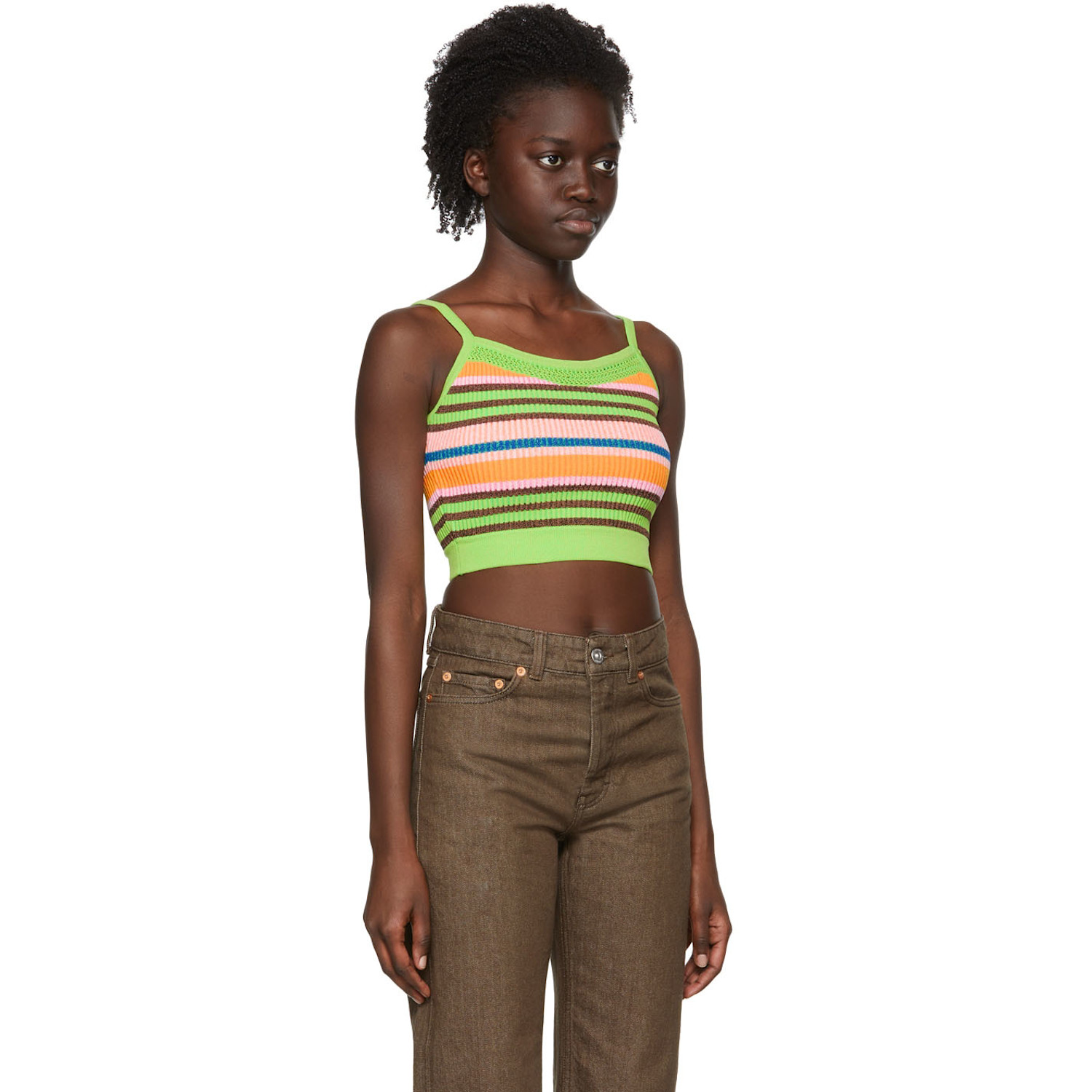  Agr Green Nylon Tank Top 