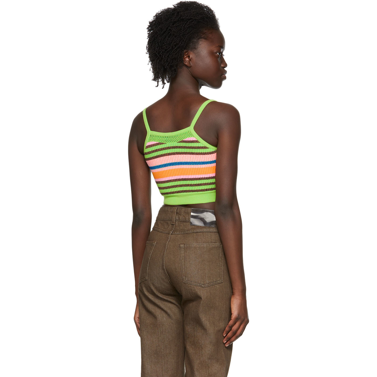  Agr Green Nylon Tank Top 