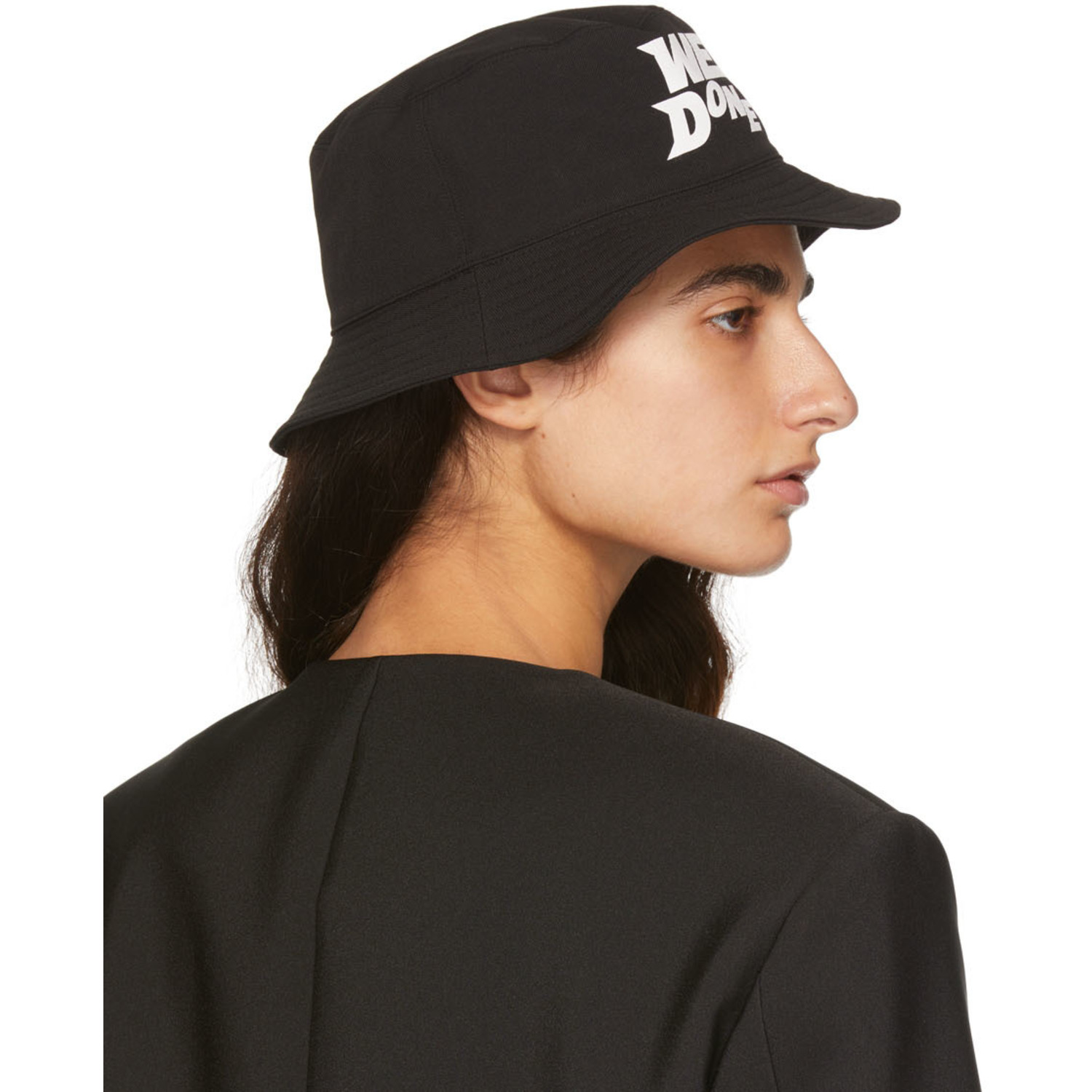  We11done Black Basic Logo Bucket Hat 
