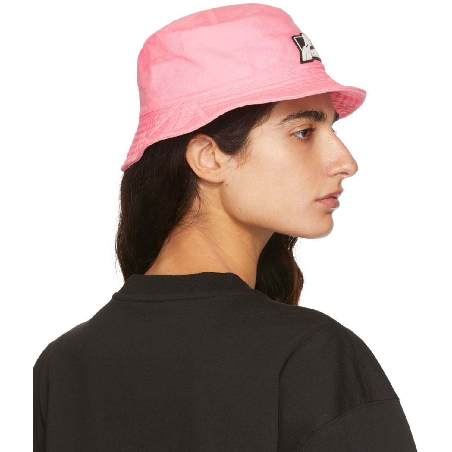  We11done Pink Denim Bucket Hat 