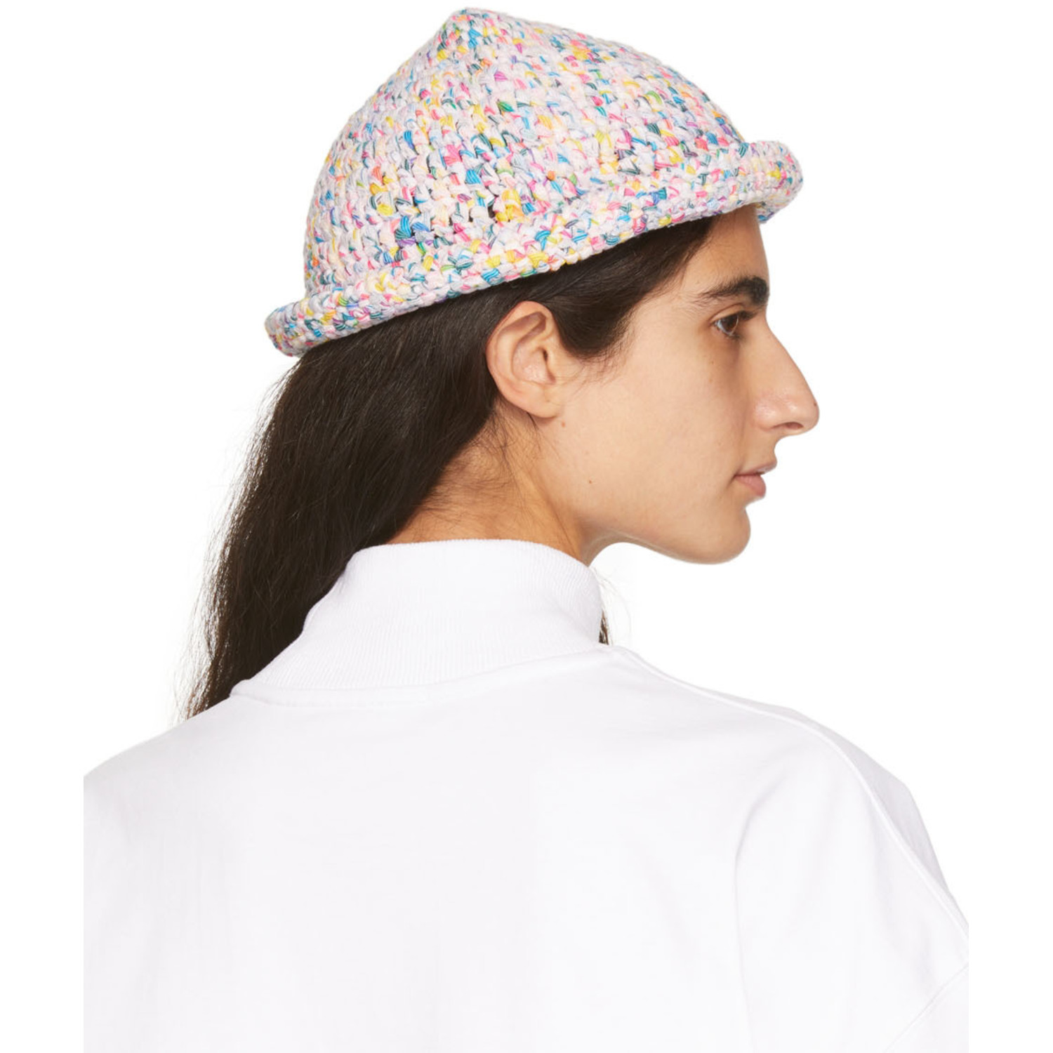  We11done Multicolor Crochet Logo Bucket Hat 