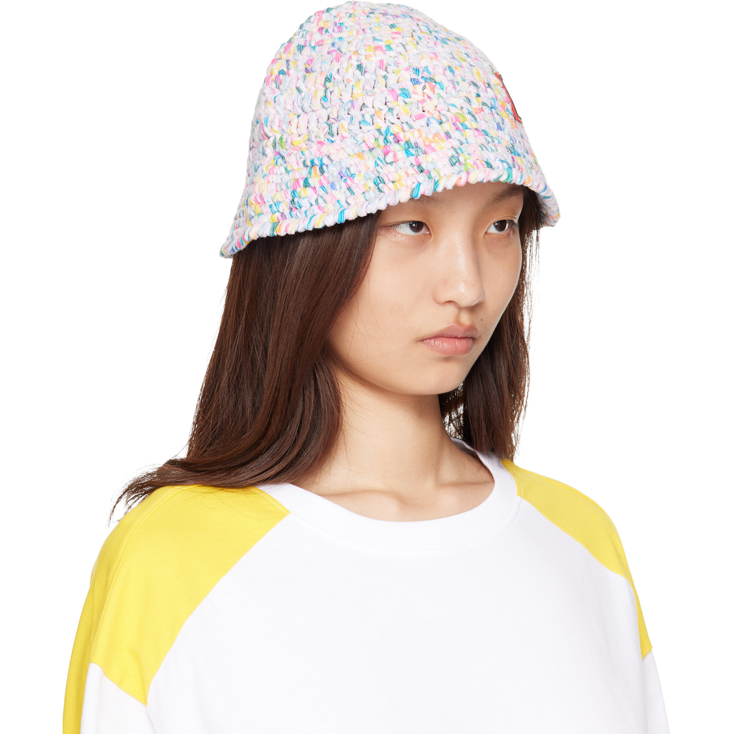  We11done Multicolor Crochet Logo Bucket Hat 