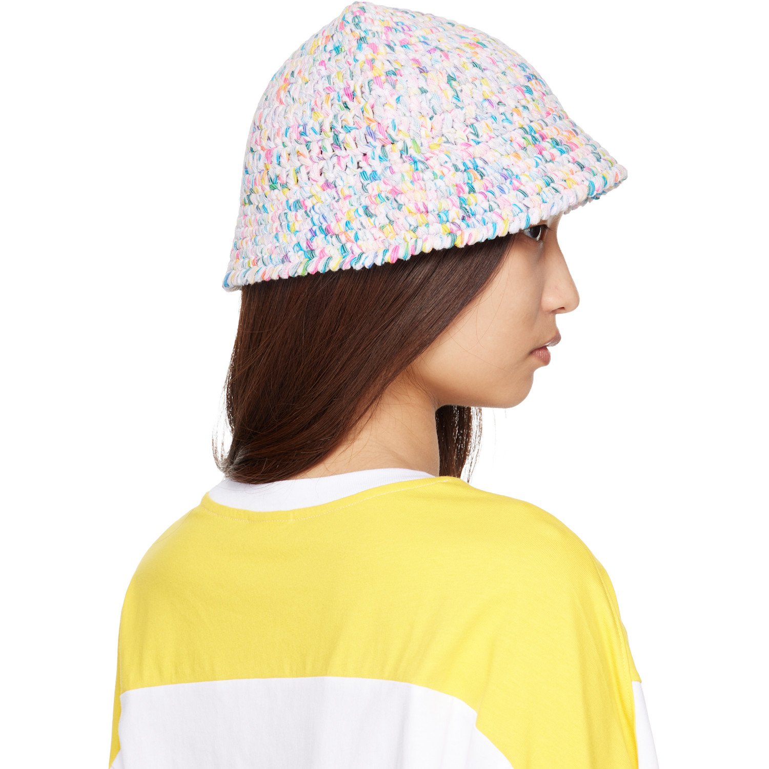  We11done Multicolor Crochet Logo Bucket Hat 