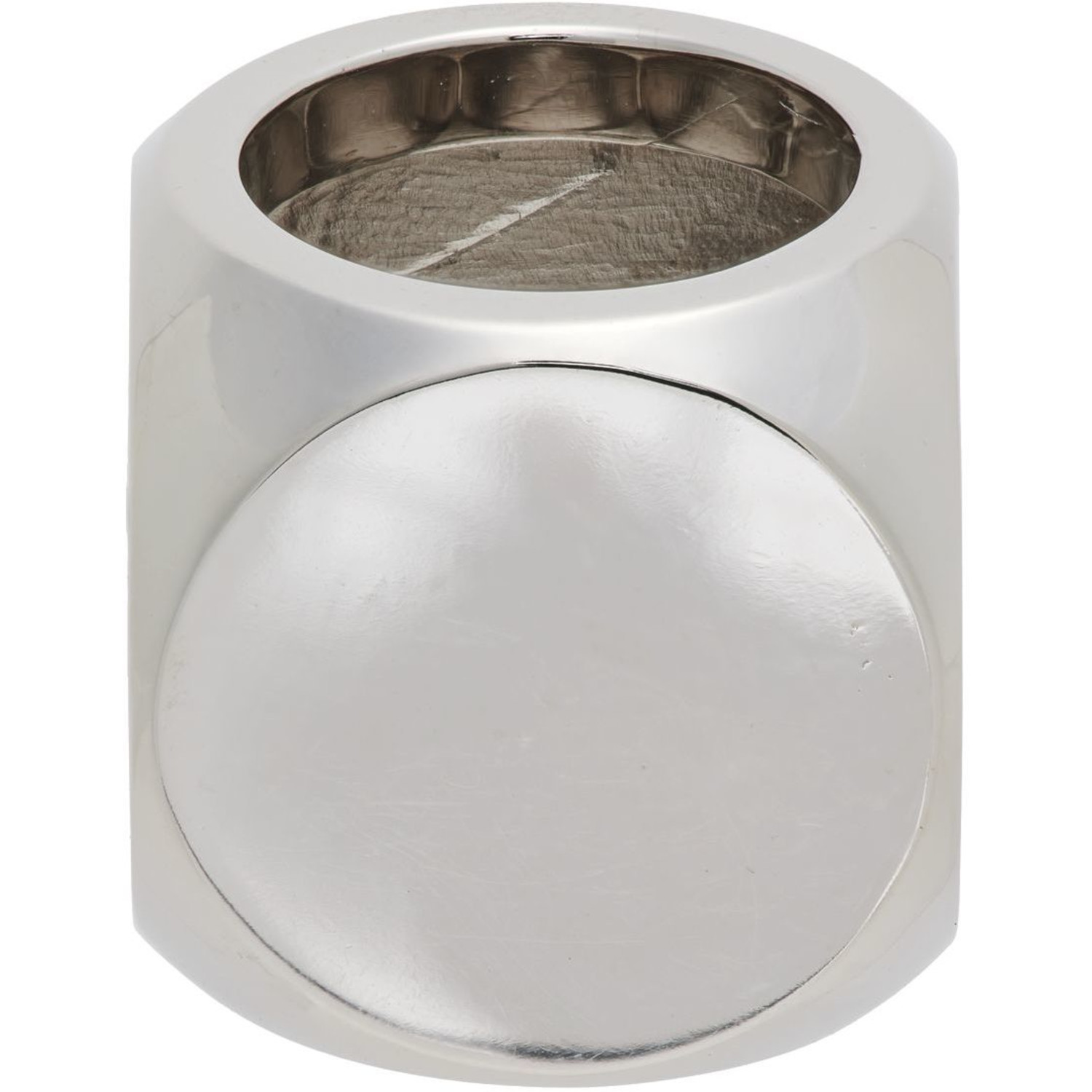  We11done Silver & White Logo Dice Ring 